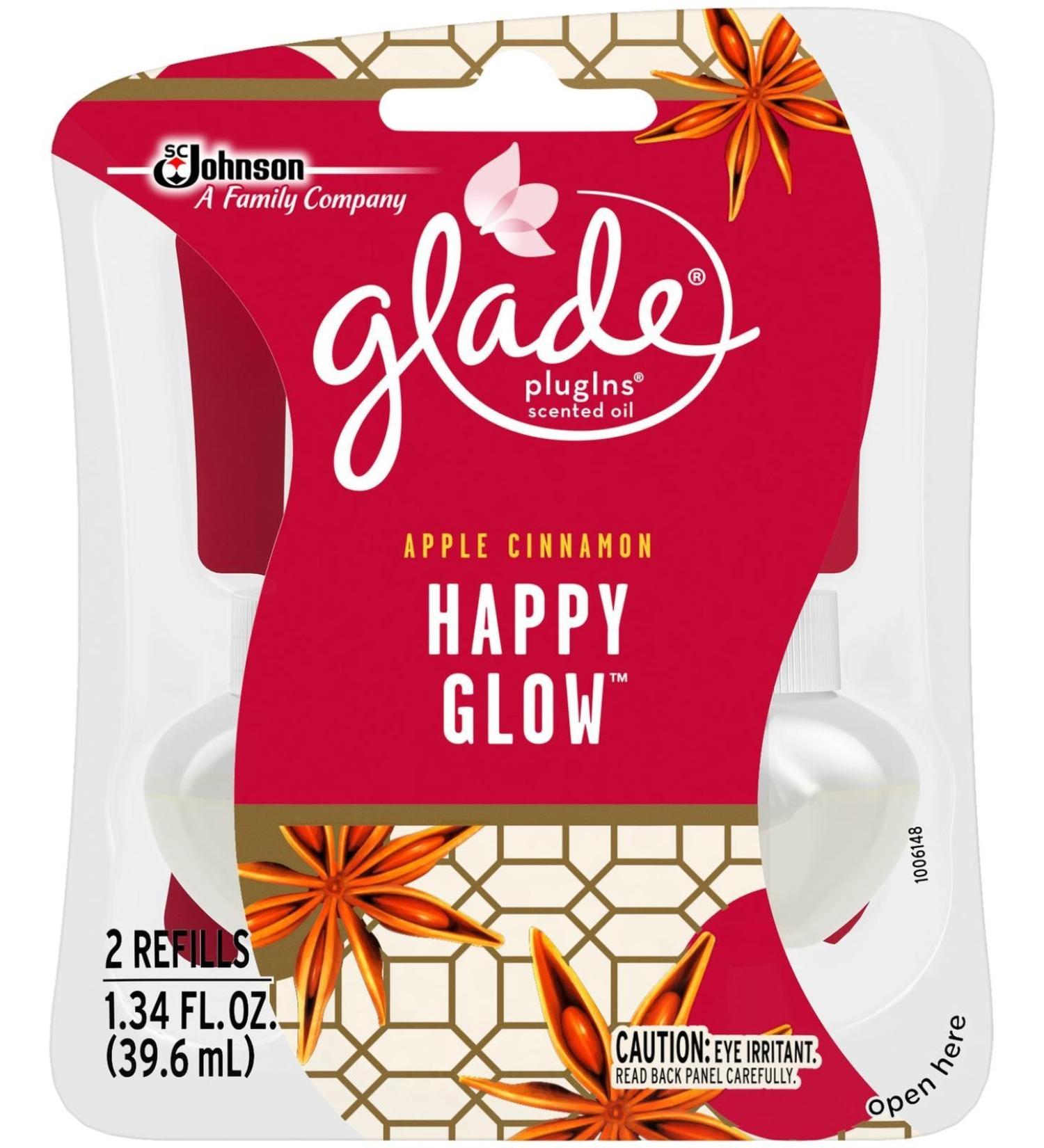 Glade Plugins Scented Oil Air Freshener Refill Happy Glow 1.34 Ounce