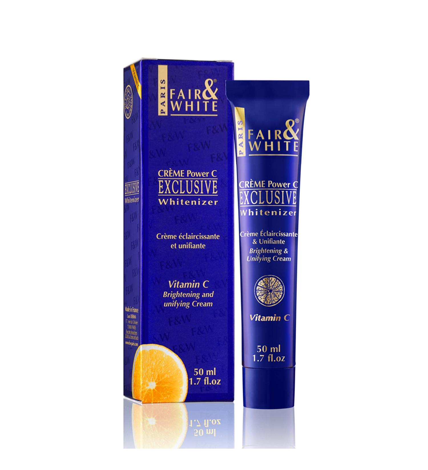 Fair and White Exclusive Skin Brightening Cream with Vitamin C | 1.7 Fl oz | Anti Aging Formula with Glycerin and Castor Oil for Face & Body - Buy Online on SooperMarket.com