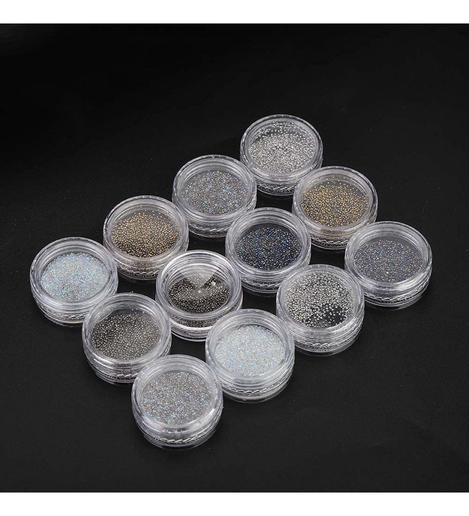 12 Grid DIY Nail Beads Plastic Nail Glitter Rhinestones Nail Art Decoration Manicure Tool Accessory DIY Nail Tip Ornament Beauty Nail Art 3D Decorations - Buy Online on SooperMarket.com