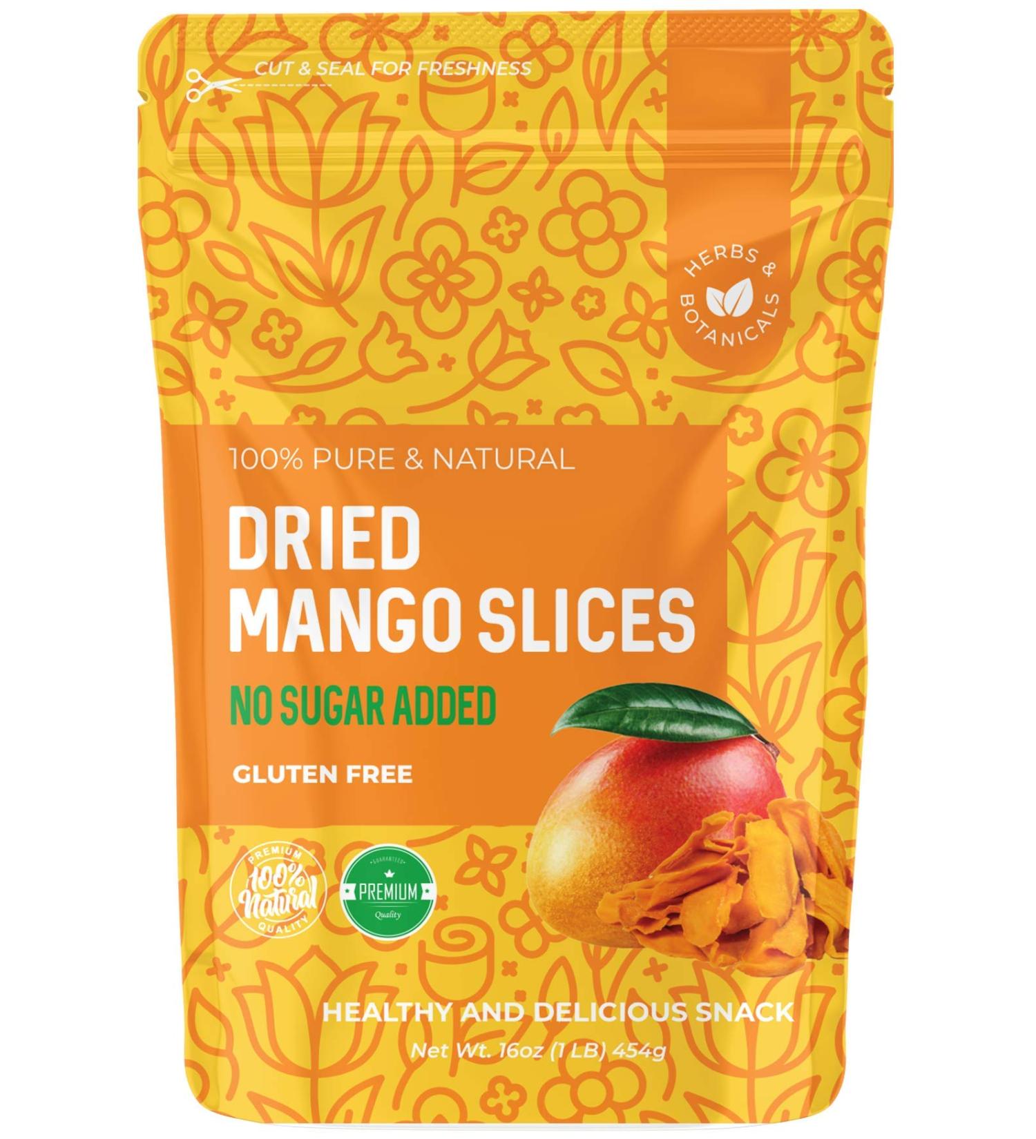 Organic African Dried Mango Slices - Unsweetened, Non-GMO, 16 oz - Buy Online on SooperMarket.com