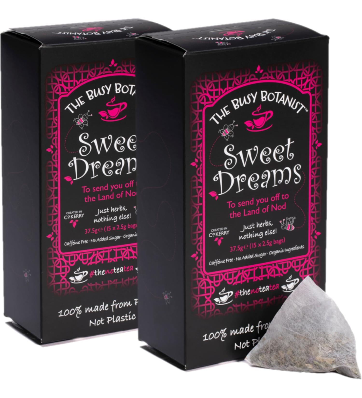 Sweet Dreams Valerian Root and Camomile Tea - Bedtime Tea - Caffeine Free Decaffeinated - 2 x 15 individual tea bags - by The Busy Botanist - Buy Online on SooperMarket.com