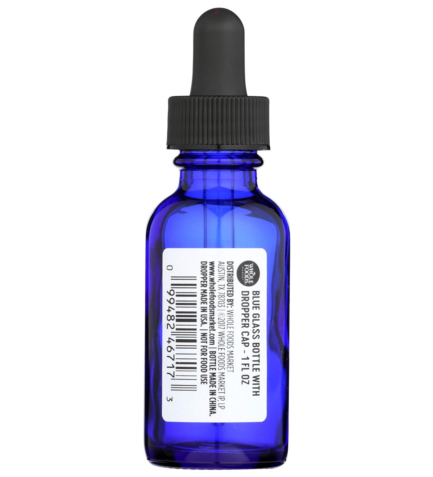 Whole Foods Market Blue Glass Dropper Bottle 1 oz - Eco-Friendly Packaging | Shop Internationally at Your Store Name - Buy Online on SooperMarket.com