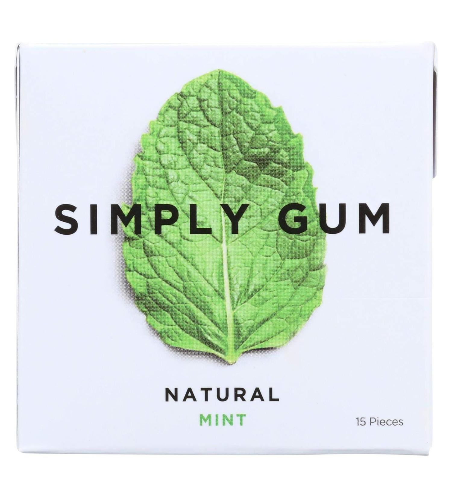 Simply Gum All Natural Gum - Mint - Pack of 12 - 15 Count
