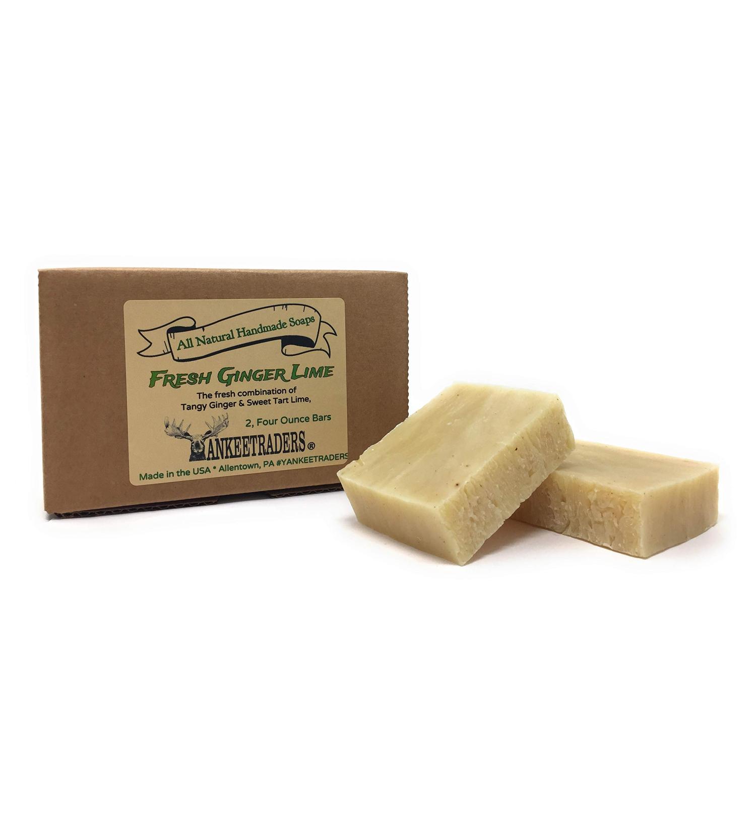YANKEETRADERS Fresh Ginger Lime Soap Soap - All Natural/Vegan - 2 Bars