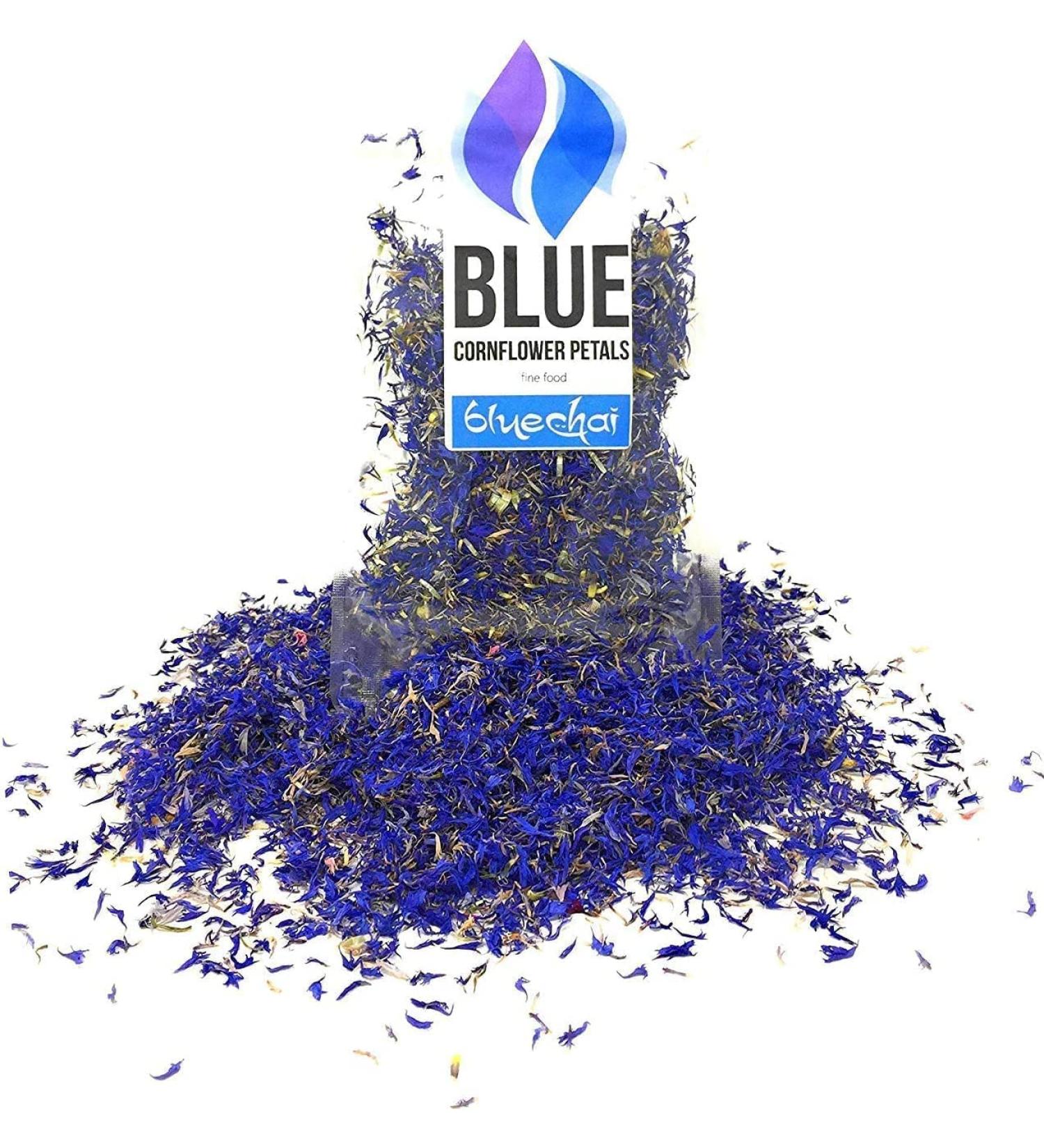 Pure Blue Cornflower Petals - Dried Grown in Germany - Natural Grown Herbal Flowers for for Homemade Lattes Tea Blends Bath Salts Gifts Crafts (Centaurea cyanus) - Buy Online on SooperMarket.com