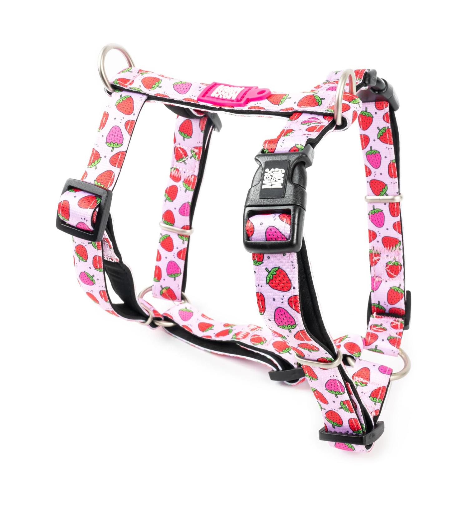 Max & Molly Ultra-Comfort H-Shape Dog Harness for Medium Dogs - Padded Neoprene Strawberry Dream Secure & Ultralight Comfort - Buy Online on SooperMarket.com