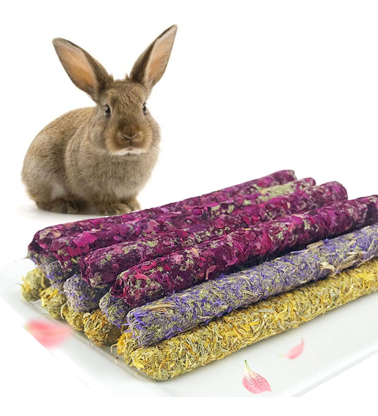 Natural Flowers Flavored Timothy Hay Sticks | Handmade Chew Toys for Small Animals | 5.29oz Pack - Buy Online on SooperMarket.com