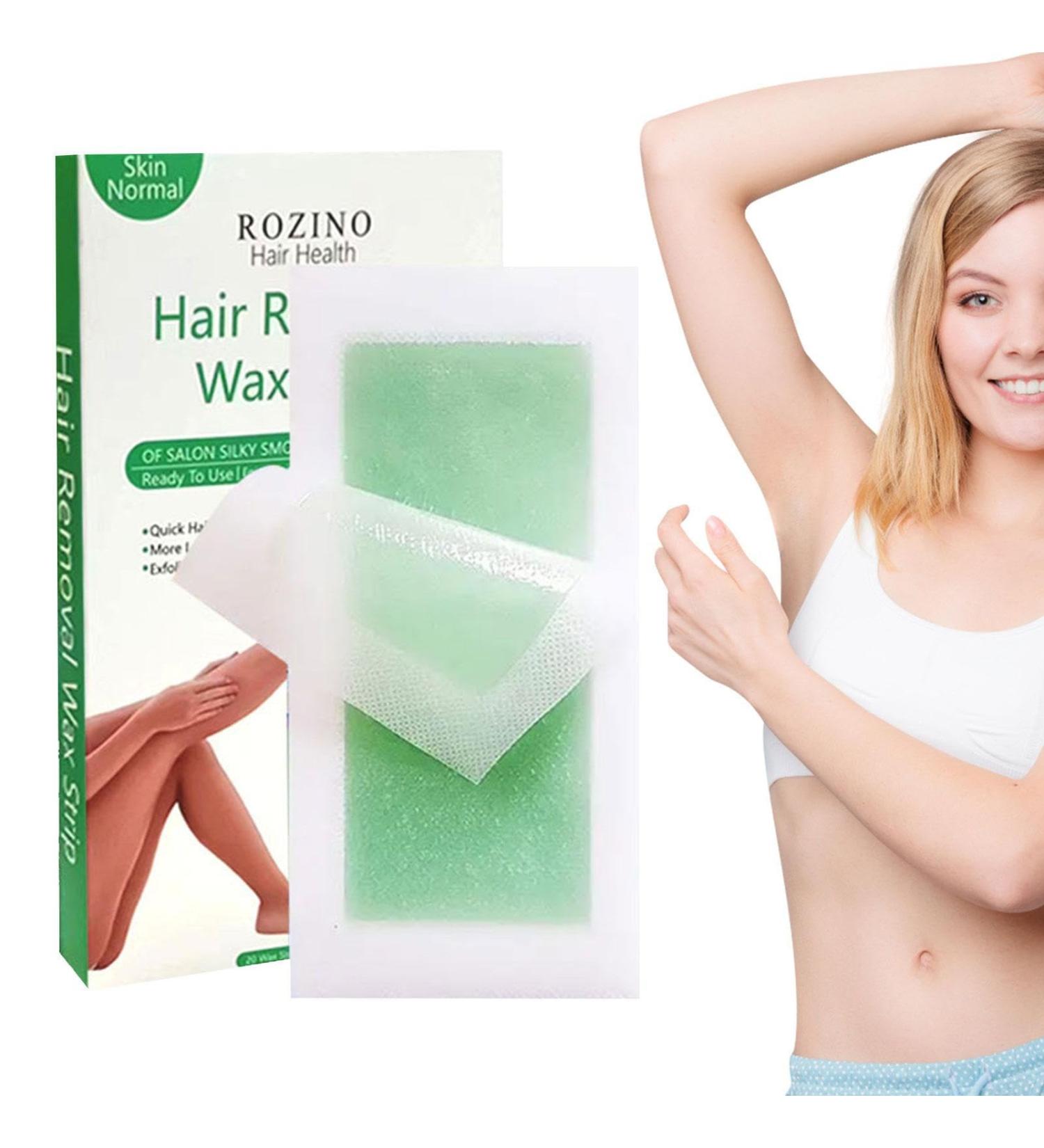 Natural Hair Remover Wax Strips - 20 Pieces for Body Face Legs & Armpits - Gentle Effective Wax Paper Strips for Smooth Skin - Buy Online on SooperMarket.com