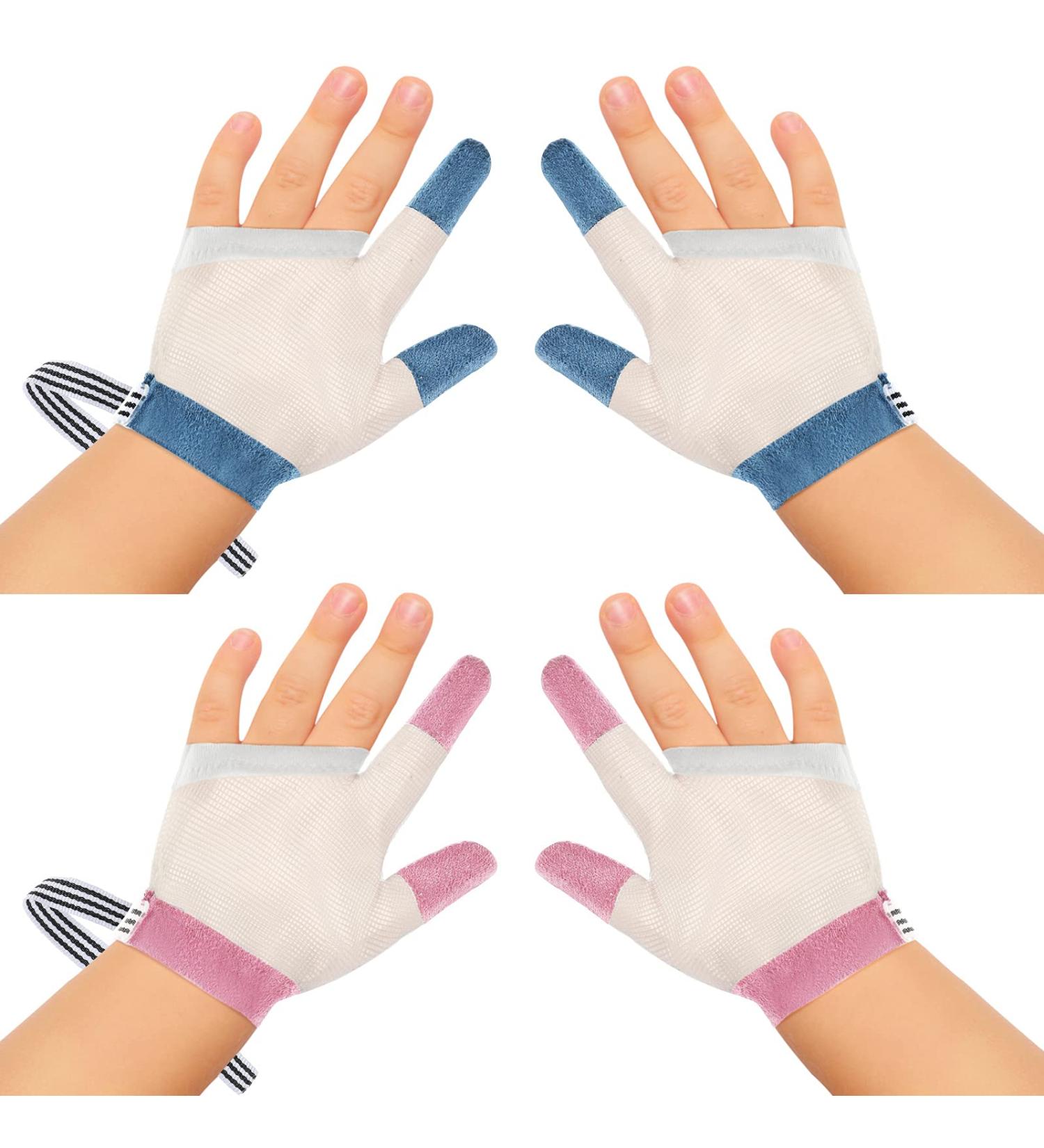 2 Pairs Baby Thumb Sucking Finger Guards | Stop Sucking Kit for 15 Months to 1 Year Old | Soft Mesh Fabric, No Scratch, Breathable Protector - Buy Online on SooperMarket.com
