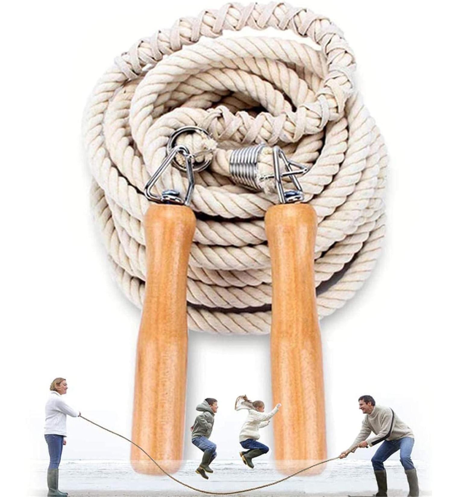 Leapbeast Long Jump Rope - Multiplayer Wooden Handle Jump Rope for Fitness School & Outdoor Activities | 5m 7m 10m - Buy Online on SooperMarket.com
