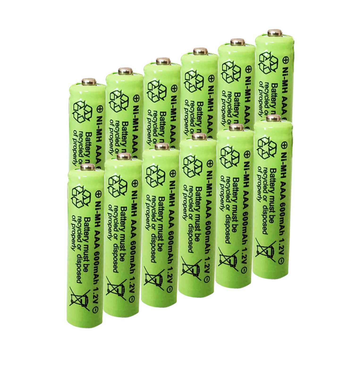 AAA Rechargeable Solar Light Batteries 1.2V 600mAh - 12 Pack for Outdoor Garden & String Lights - Buy Online on SooperMarket.com