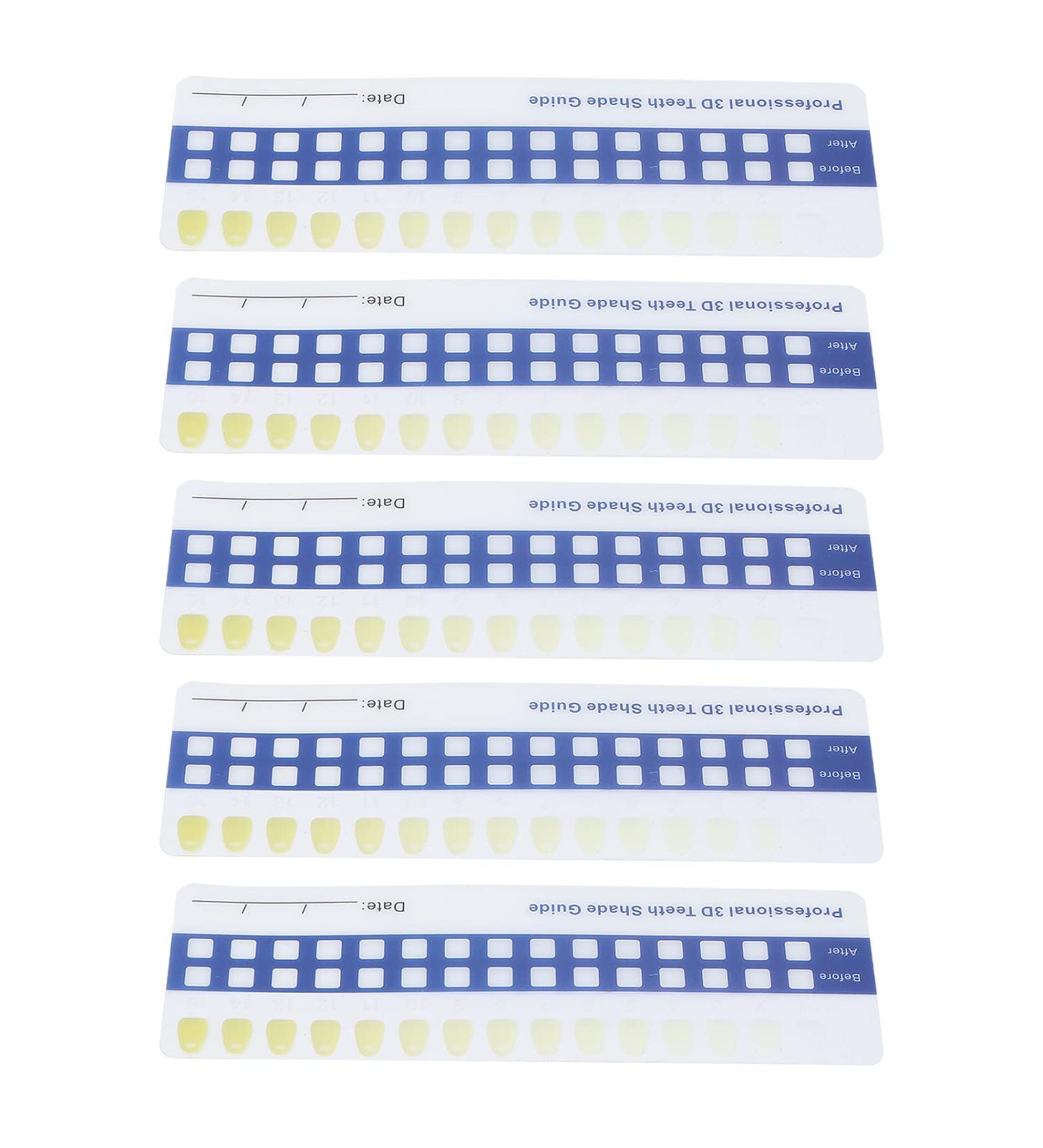 Professional Tooth Whitening Color Guide - 5-Part Comparison Card for Home & Dental Use - Buy Online on SooperMarket.com