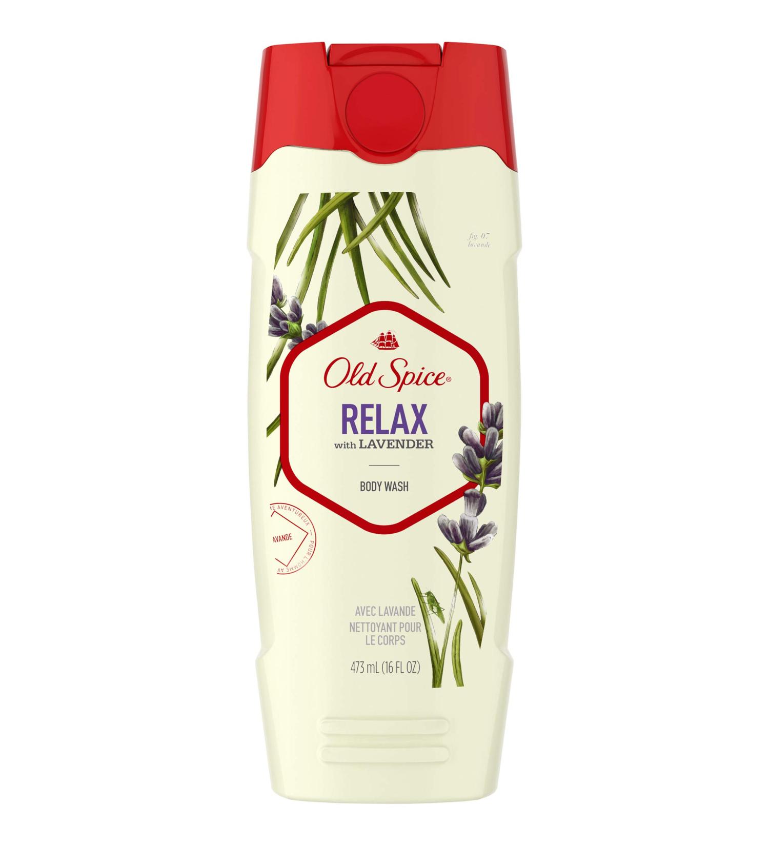 Old Spice Mens Body Wash Relax With Lavender 16 Oz