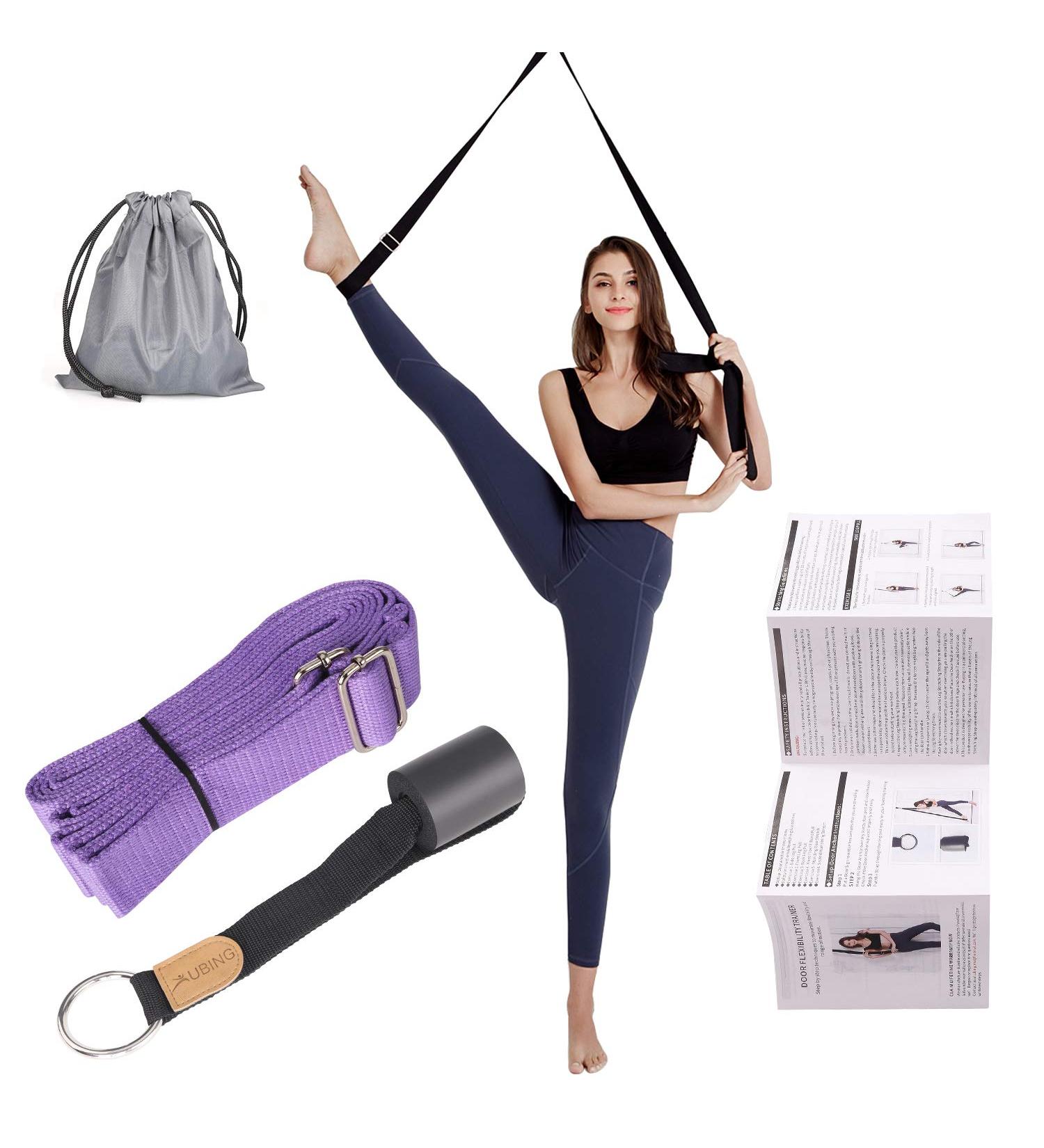 UBING Leg Stretcher Door Flexibility Trainer | Splits Trainer for Dance Ballet | Over The Door Stretch Strap for Flexibility - Light Purple - Buy Online on SooperMarket.com