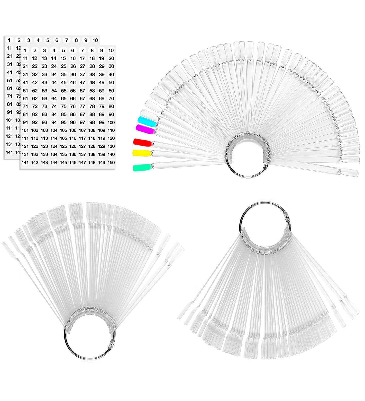 150pcs Transparent Nail Swatches Sticks - Fan-shaped Nail Polish Display Board for Nail Art Practice - Buy Online on SooperMarket.com