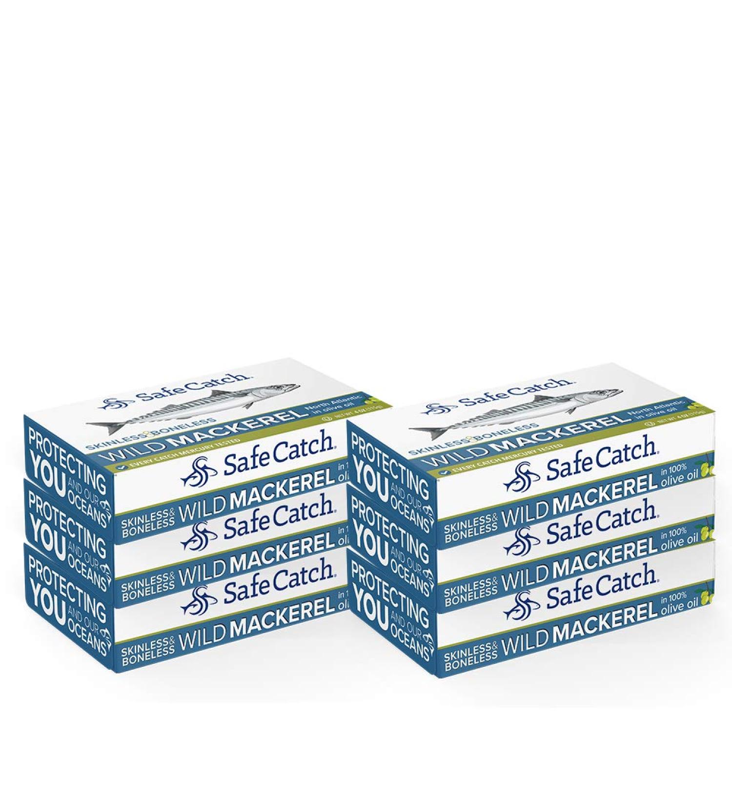 Safe Catch Canned Mackerel in Olive Oil - Mercury Tested Wild Caught North Atlantic Fillets - 4oz Cans (Pack of 6) - Buy Online on SooperMarket.com