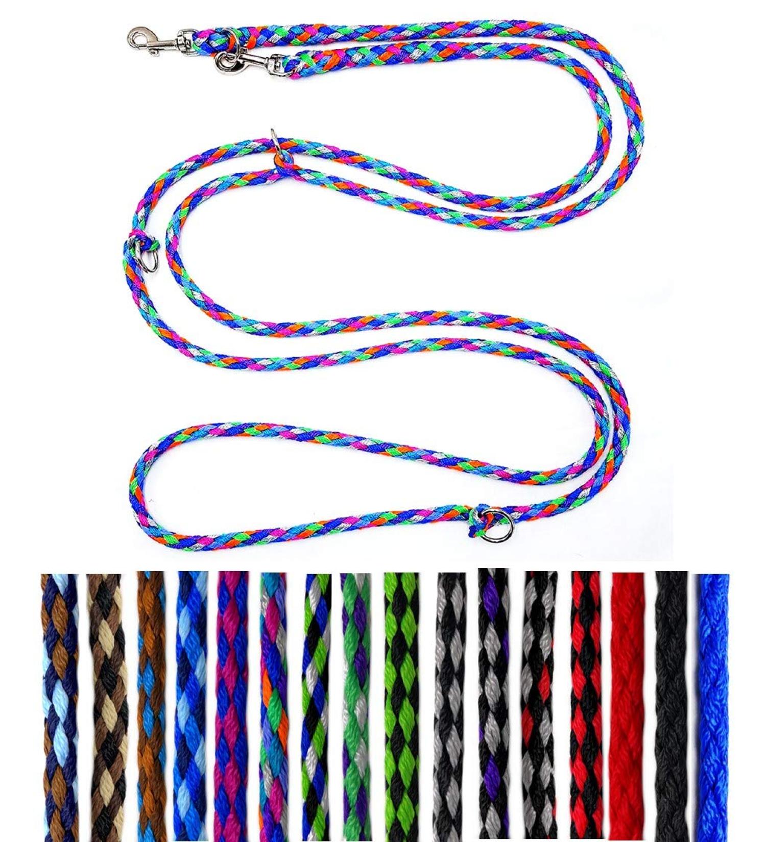 Lightweight Adjustable Dog Leash for Small Dogs - 2.40m Double Linen 4-Way Versatile Design 7 Pastel Colors - Perfect for Dogs Up to 15kg - Buy Online on SooperMarket.com