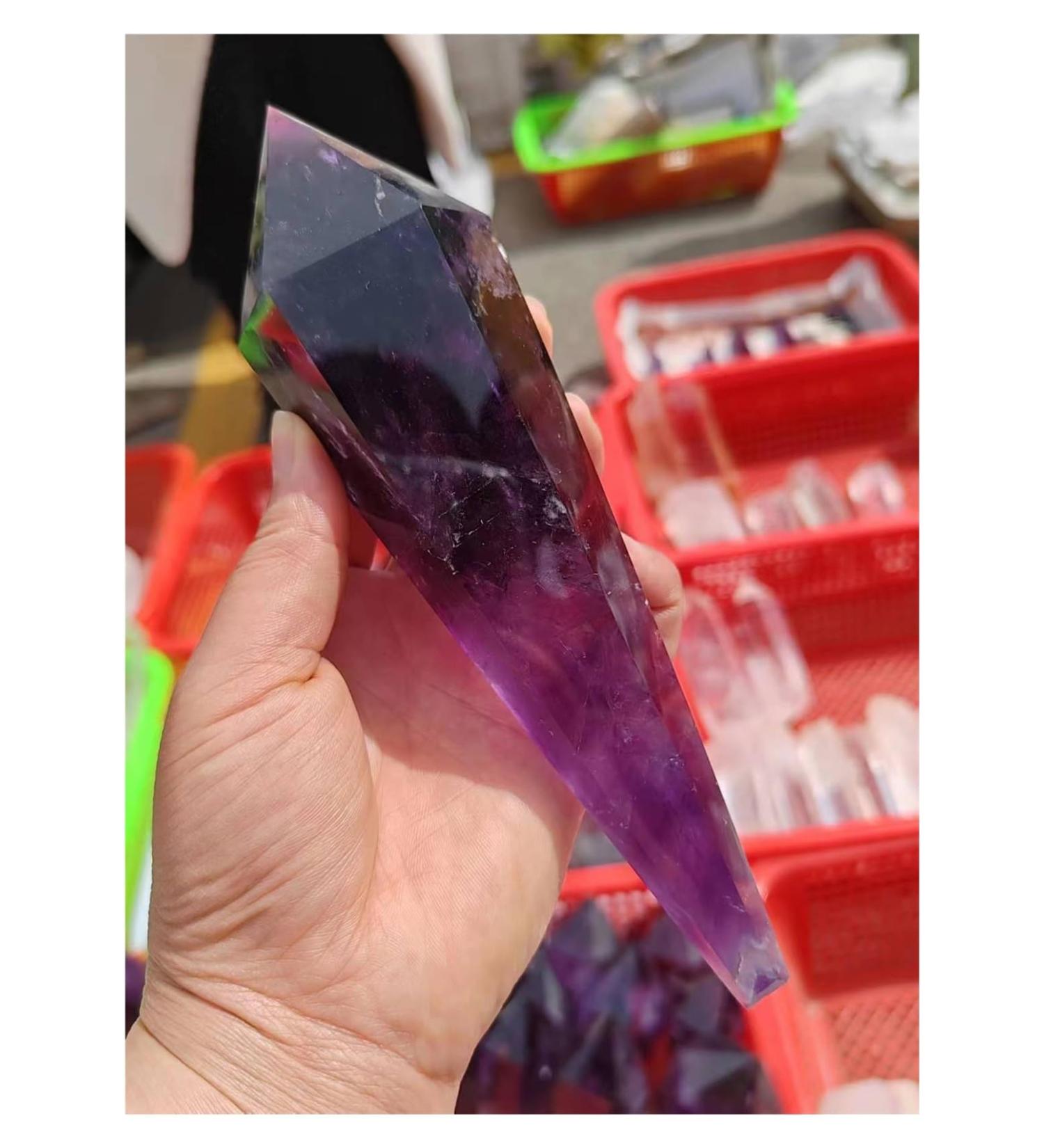 Crystal Tower Natural Amethyst Quartz Cluster Crystal Rod Point Specimen Scepter Power Gemstone Stone Collection (Size : 200-280g) - Buy Online on SooperMarket.com