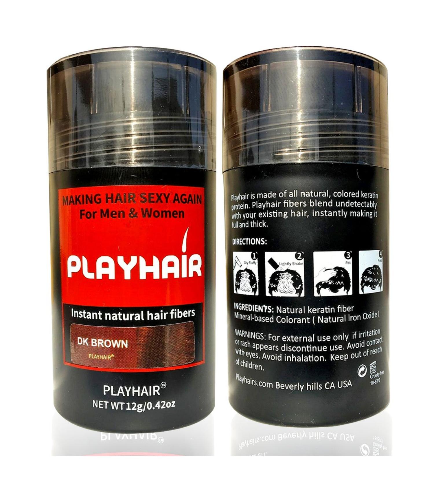 Hair Building Fibers for Instant Volume & Coverage | Conceal Thinning Hair & Bald Spots | Suitable for Men & Women (Black & Dark Brown - Buy Online on SooperMarket.com