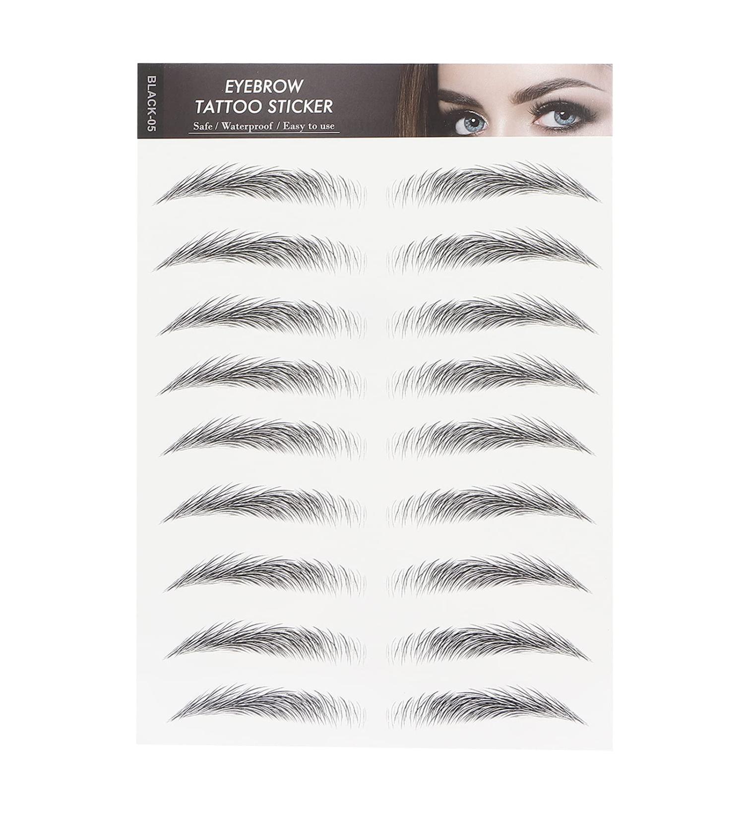 Long Lasting Waterproof Eyebrow Tattoo Sticker for Women - BLACK-05 - Buy Online on SooperMarket.com