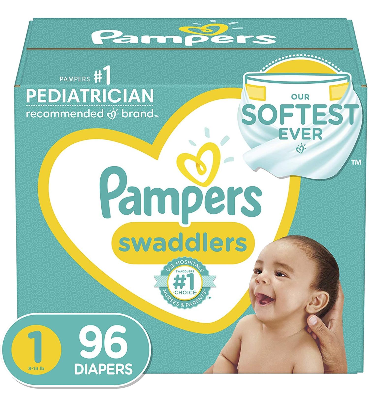Pampers Swaddlers Newborn/Size 1 Diapers - 96 Count Super Pack - Buy Online on SooperMarket.com