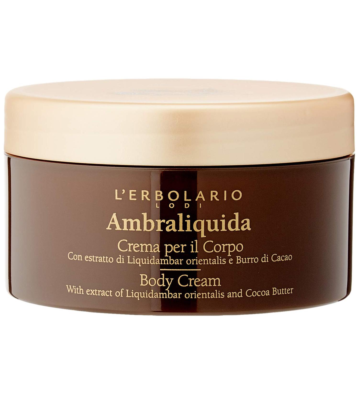 L Erbolario Ambraliquida Body Cream | Anti-Aging Nourishing Moisture | Liquidambar Pistachio & Cocoa Butter | 8.4 oz - Shop Internationally - Buy Online on SooperMarket.com
