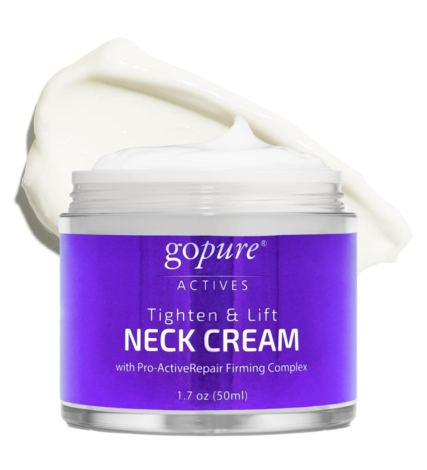 goPure Neck Cream with Repair Complex - Pro-Active Lift Neck Firming Cream - 1.7 oz - Tighten & Smooth Neck Wrinkles - Buy Online on SooperMarket.com