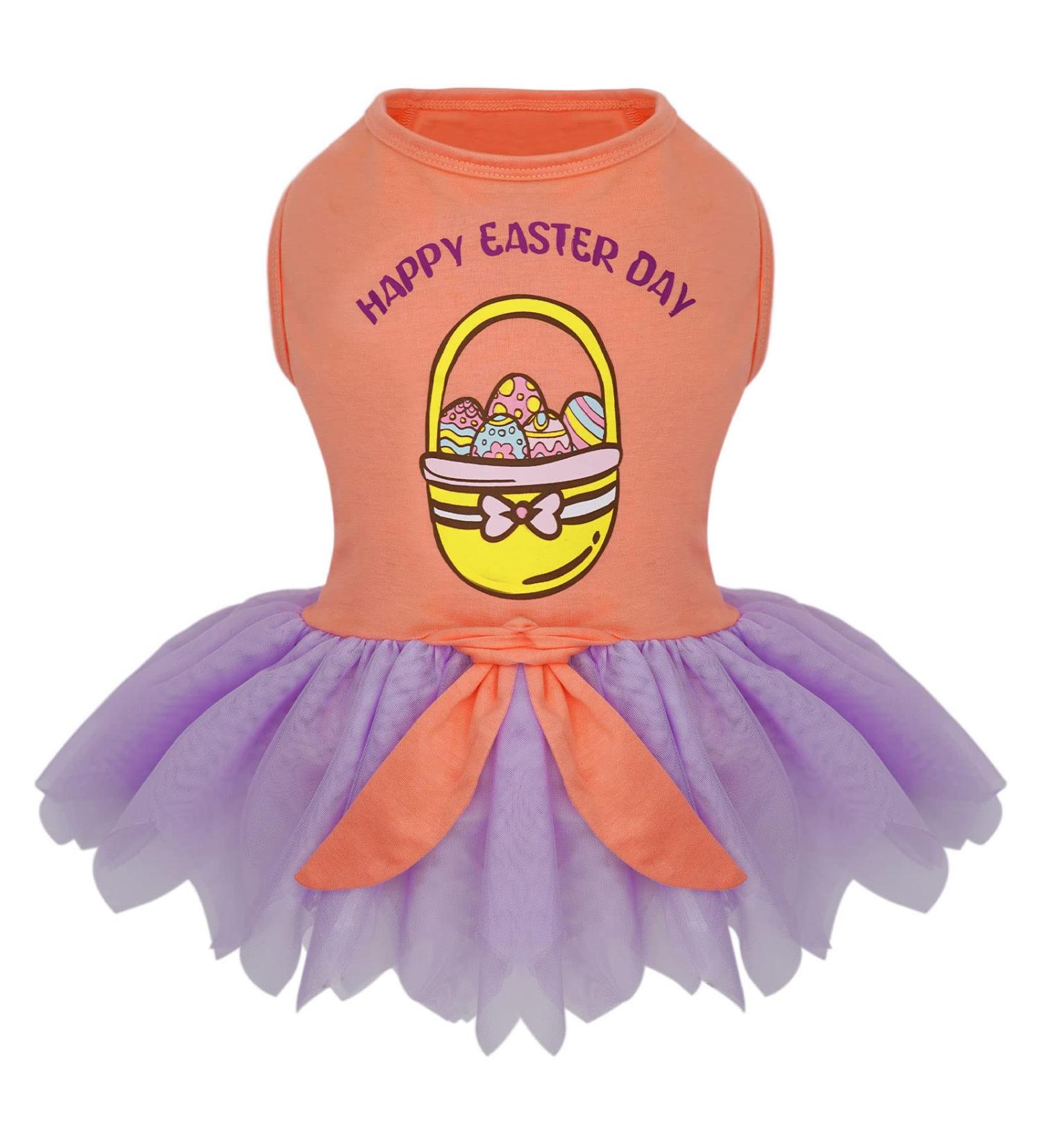 Dog Dress with Tulle for Small Dogs - Easter Day Puppy Sundress - Small (1 Pack) - Buy Online on SooperMarket.com