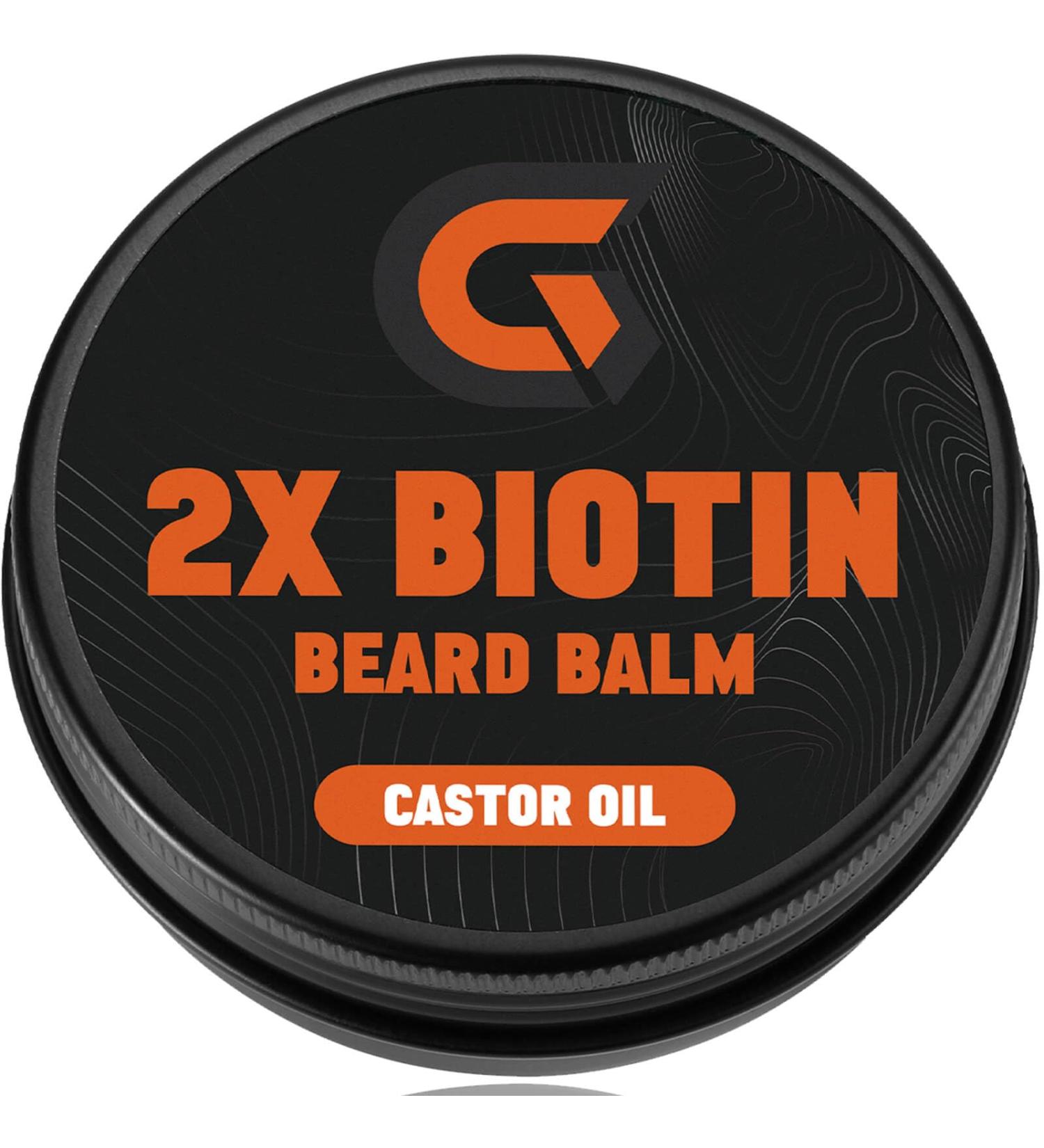 2X Biotin Beard Balm - Vegan Mustache Softener & Leave-In Conditioner | Natural Hair Growth Cream for Men - 2 Oz - Buy Online on SooperMarket.com