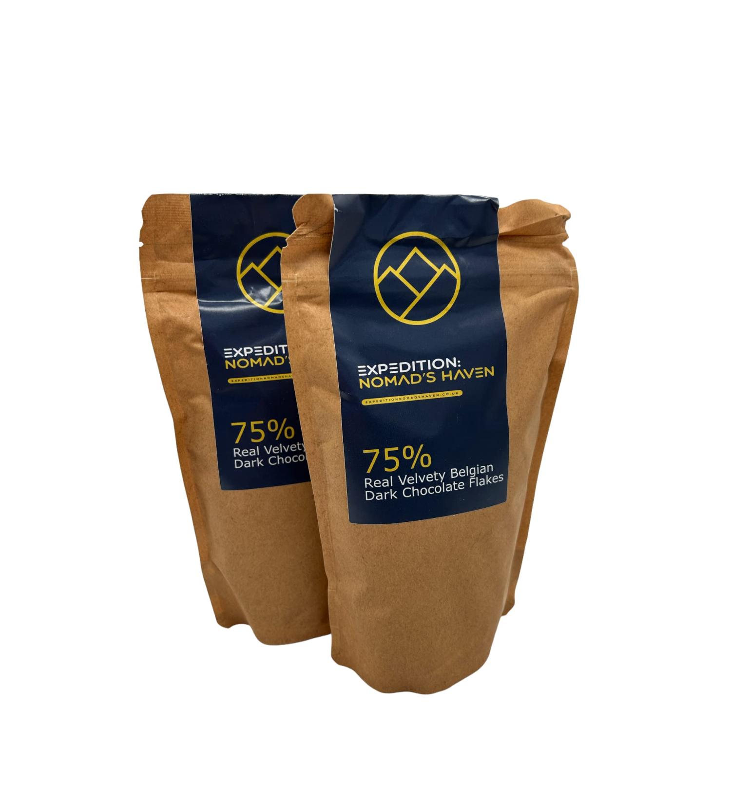 Luxury Hot Chocolate - Real 75% Belgian Chocolate Flakes - 500g - Buy Online on SooperMarket.com
