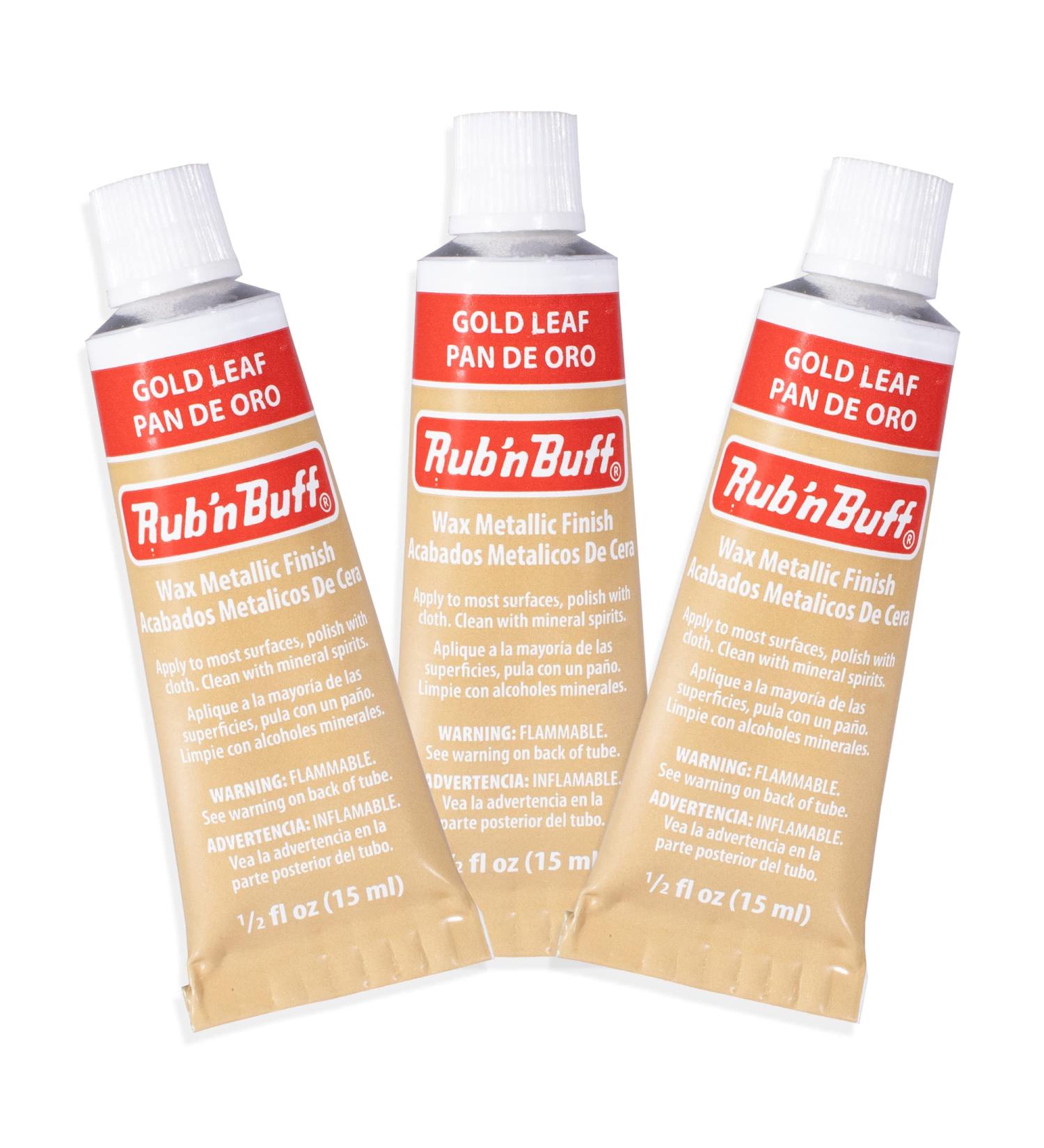 AMACO Rub n Buff Gold Leaf - Set of 3 Tubes (15ml each) - Metallic Gilding Wax for Furniture Finishing and Restoration - Buy Online on SooperMarket.com