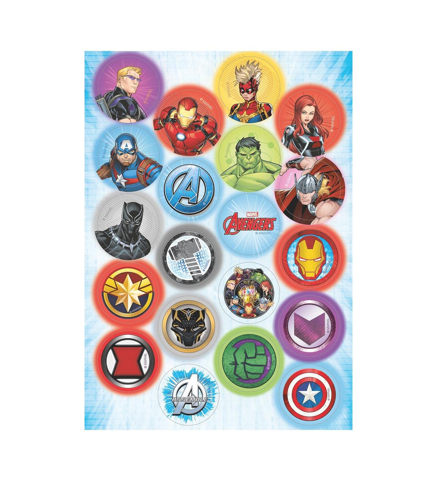 dekora Avengers Mini Wafer Discs Edible Decorations for Cupcakes Cookies and Muffins Perfect Party Supplies 3 4 CM - Buy Online on SooperMarket.com