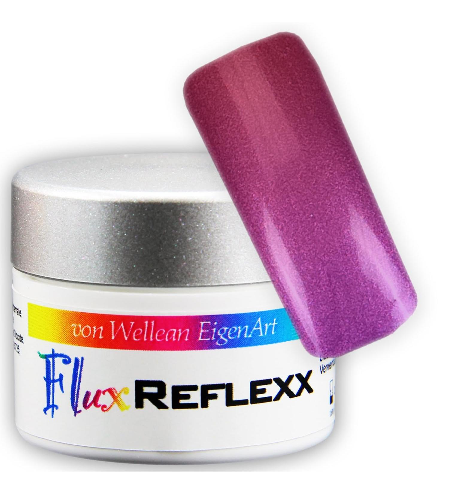 UV Gel Flux REFLEXX shimmer effect - fuchsia/red/purple