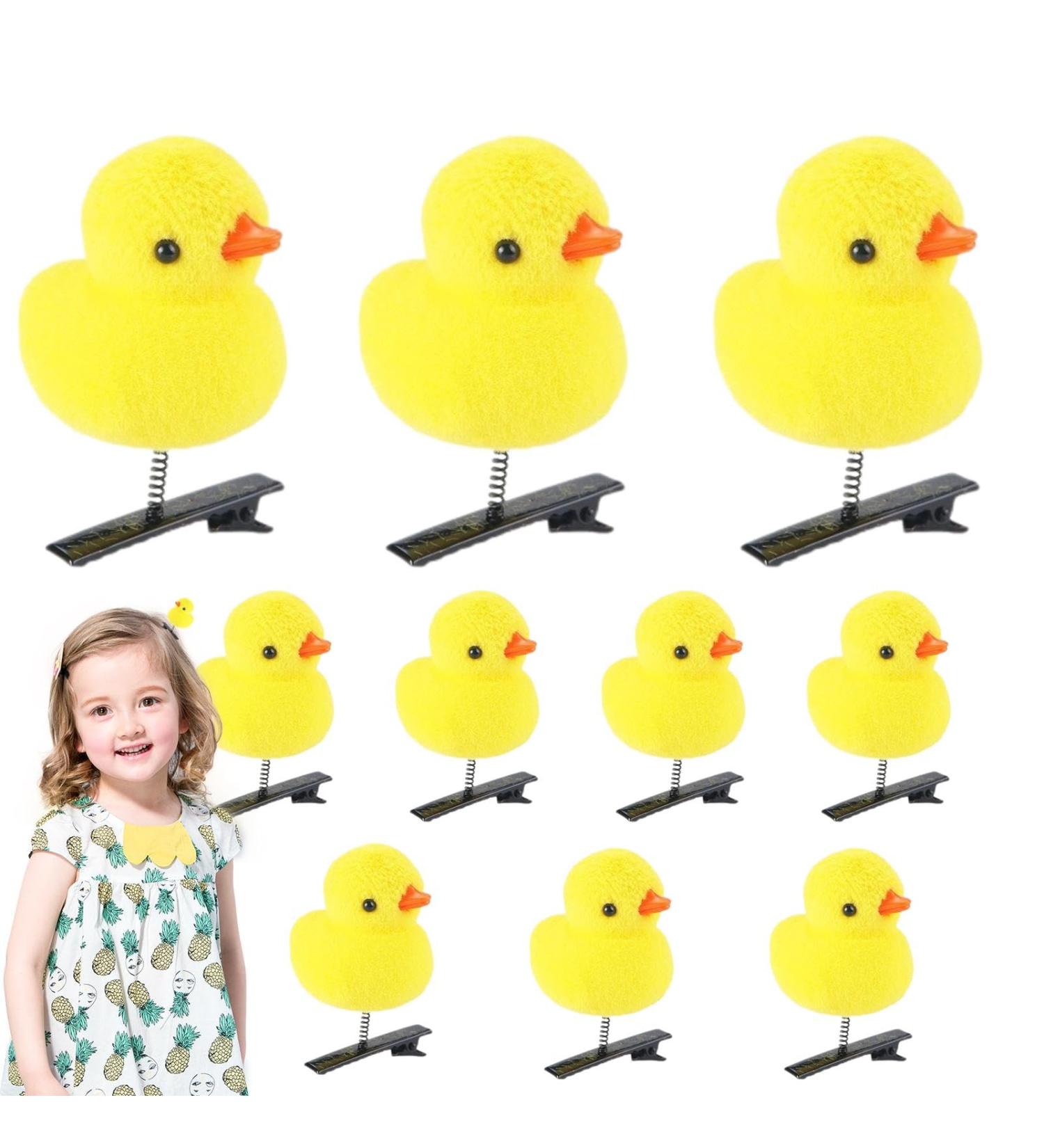 10 Duck Plush Hairpin Cute Yellow Duck Hair Clips Cartoon Duck Plush Hairpin Set - Soft Animal Hair Clips Hair Pins Fun Hair Accessories for Girls women Standard - Buy Online on SooperMarket.com