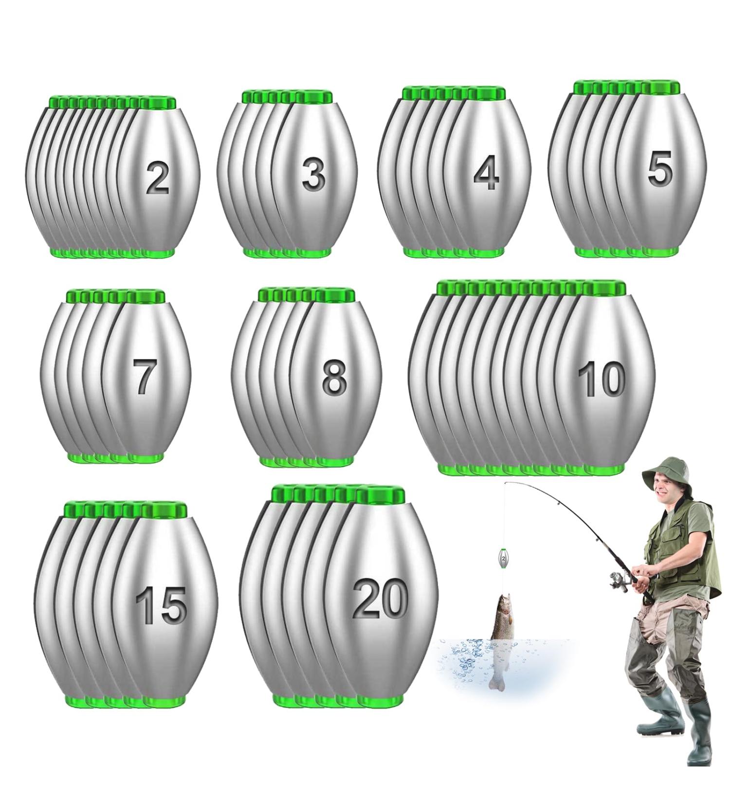 Editbar 55-Piece Punch Fishing Lead Set - Sinker Weights for Outdoor Sports | 2g to 20g Fishing Essentials - Buy Online on SooperMarket.com
