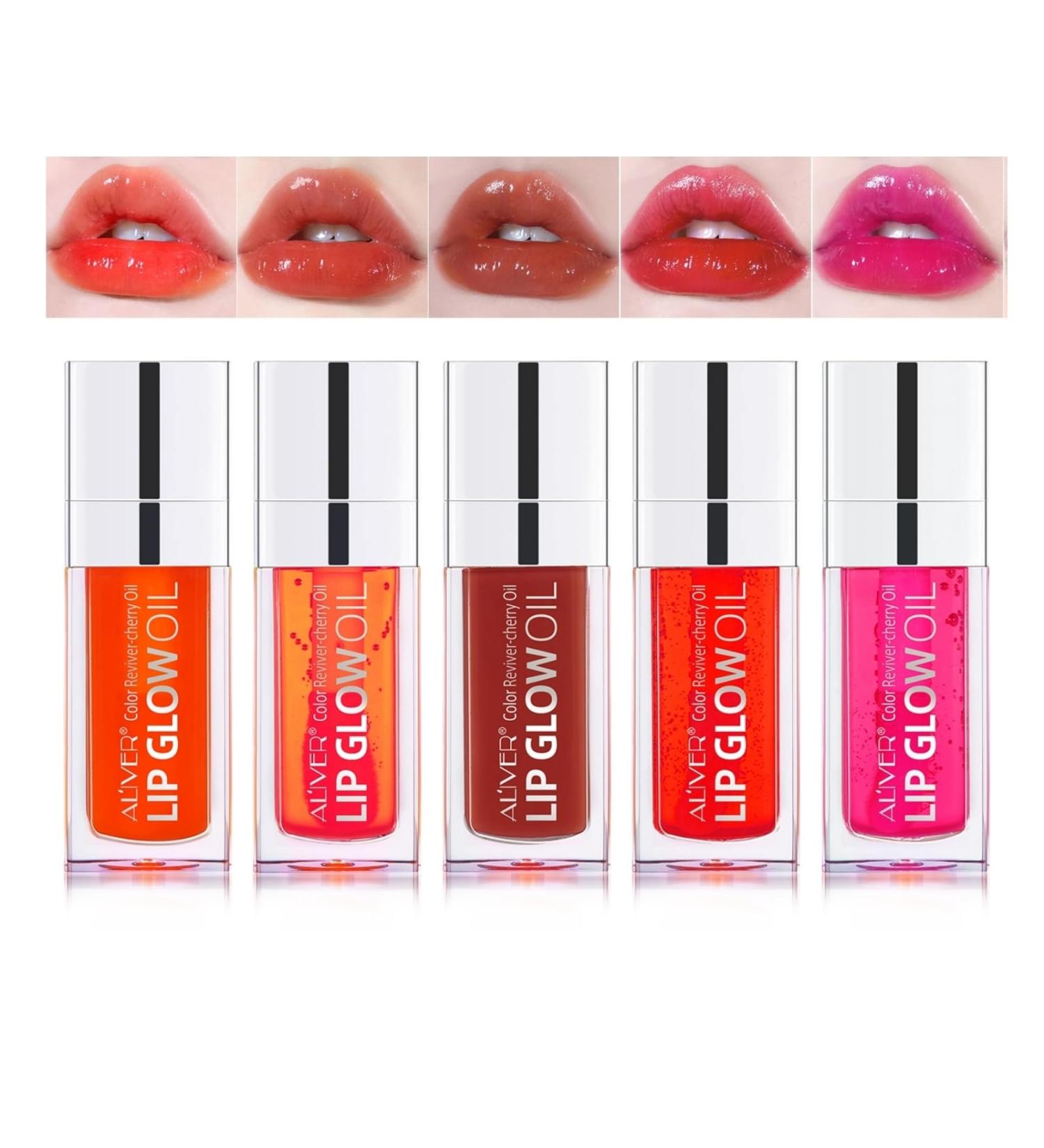 SBHEANGBA 5pcs Moisturizing Lip Oil No-Sticky Lip Gloss Tinted Lip Balm Lip Care Long Lasting Clear Liquid Lipsticks Plump Lip Glow Oil For Dry Lip's Moisturizing Hydrating And Nourishing - Buy Online on SooperMarket.com