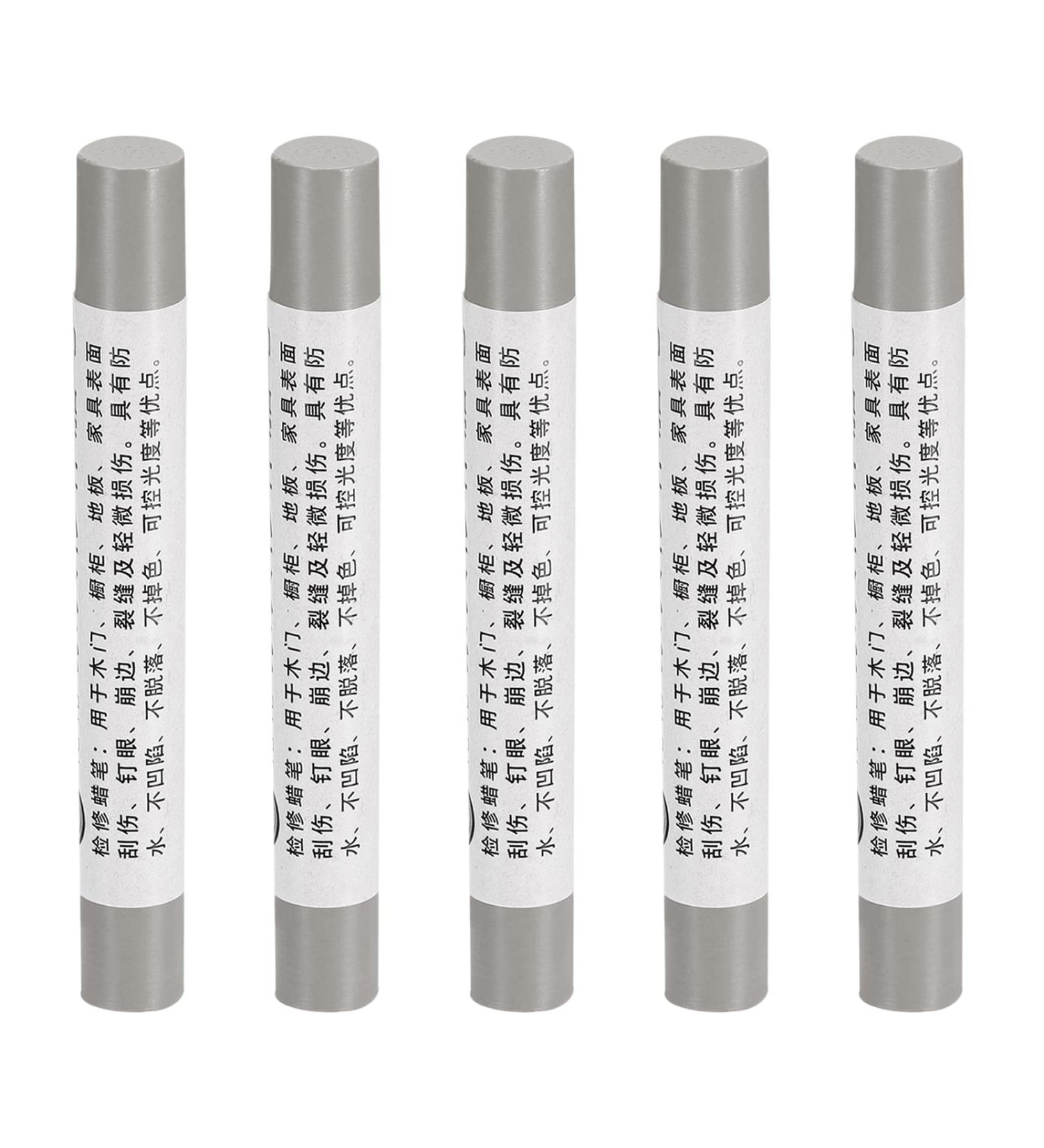 uxcell Furniture Repair Crayons - 5Pcs Wood Wax Filler Sticks & Markers for Scratches & Holes in Tables Desks & Wooden Floors - Silver Gray - Buy Online on SooperMarket.com