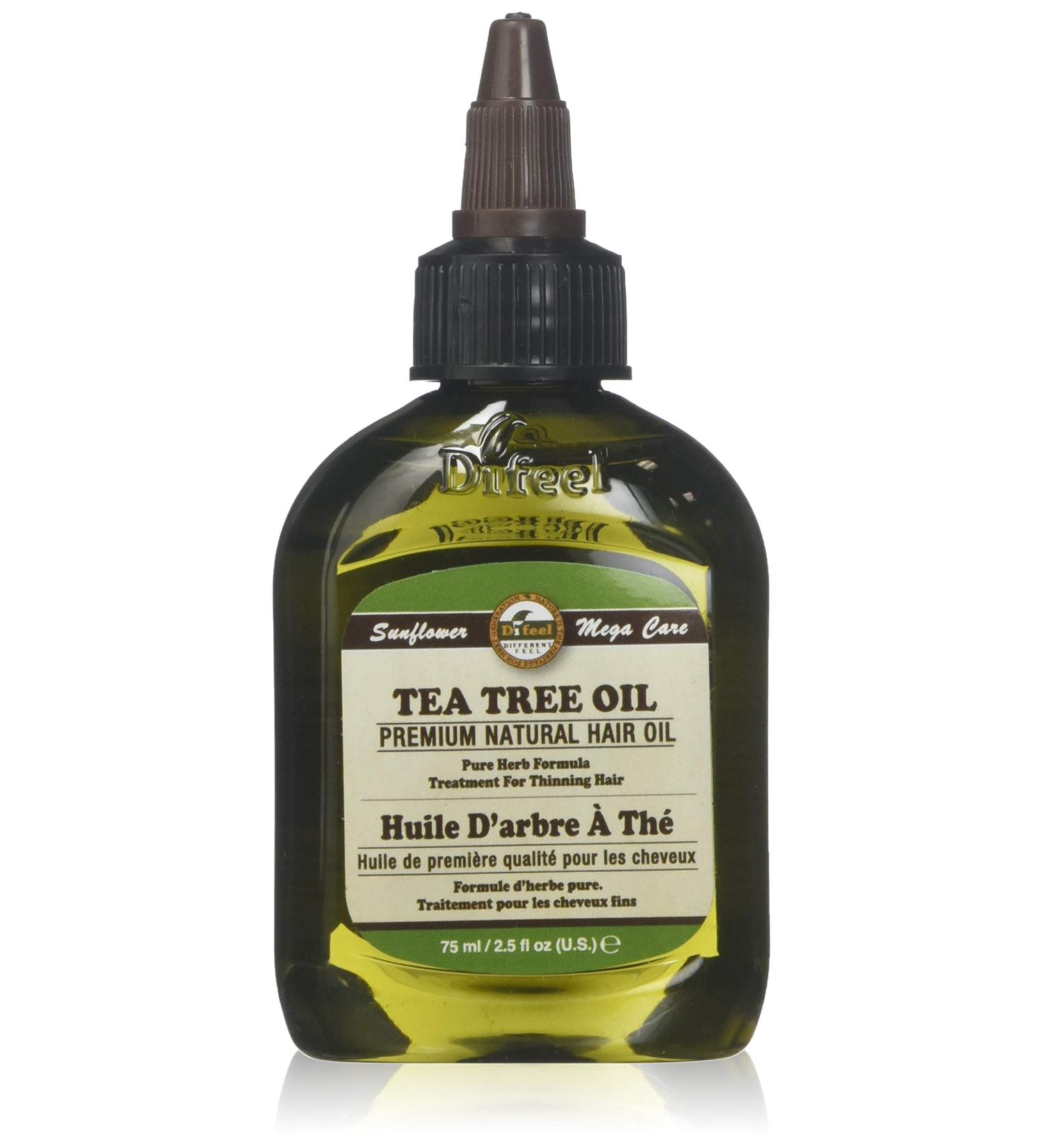 Difeel Premium Natural Hair Oil - Tea Tree Oil for Dry Scalp 2.5 Ounce 6-Pack