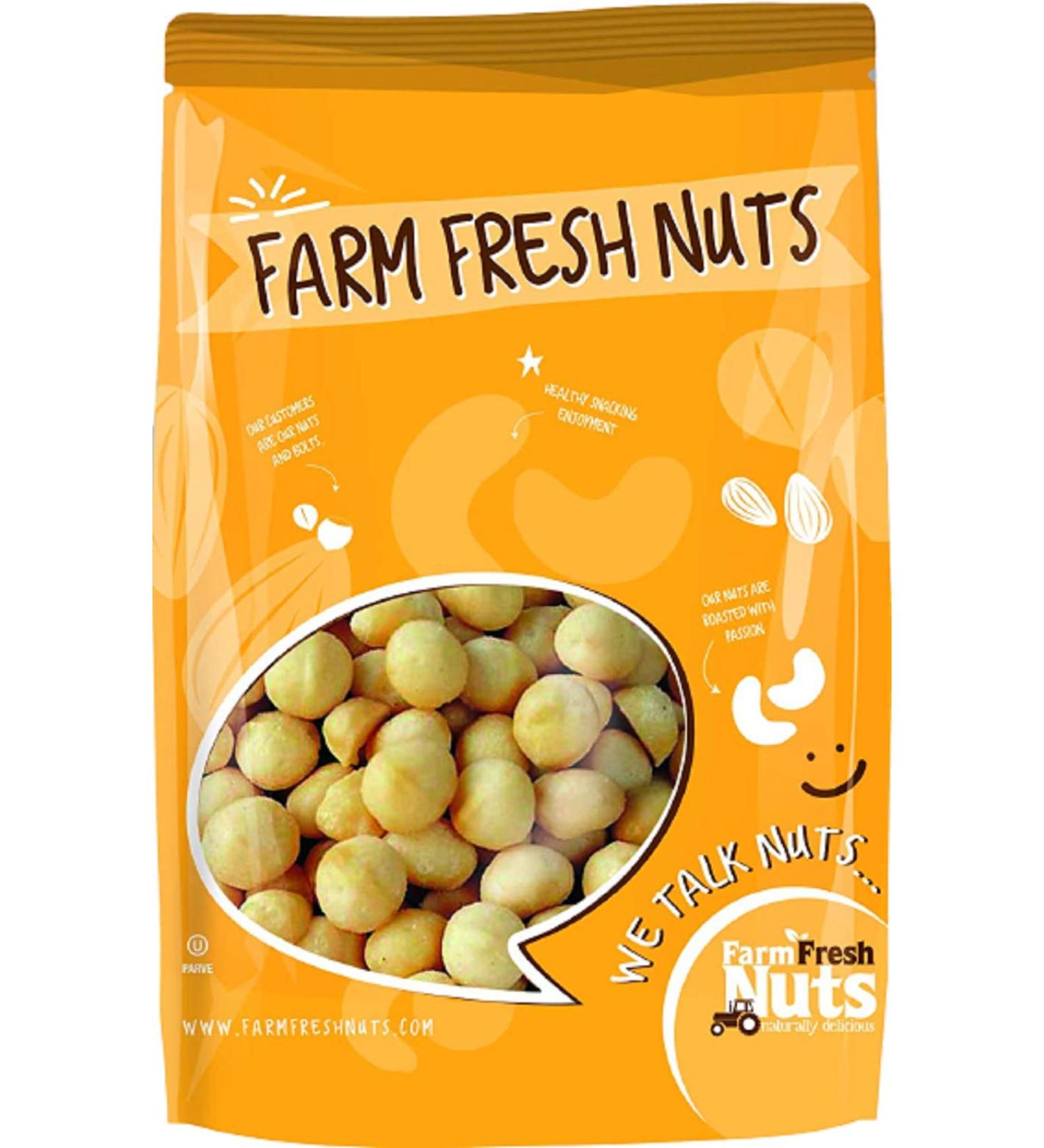 Farm Fresh Nuts Dry Roasted Macadamia Nuts Unsalted - 1 lb. Keto & Vegan Friendly - Buy Online on SooperMarket.com