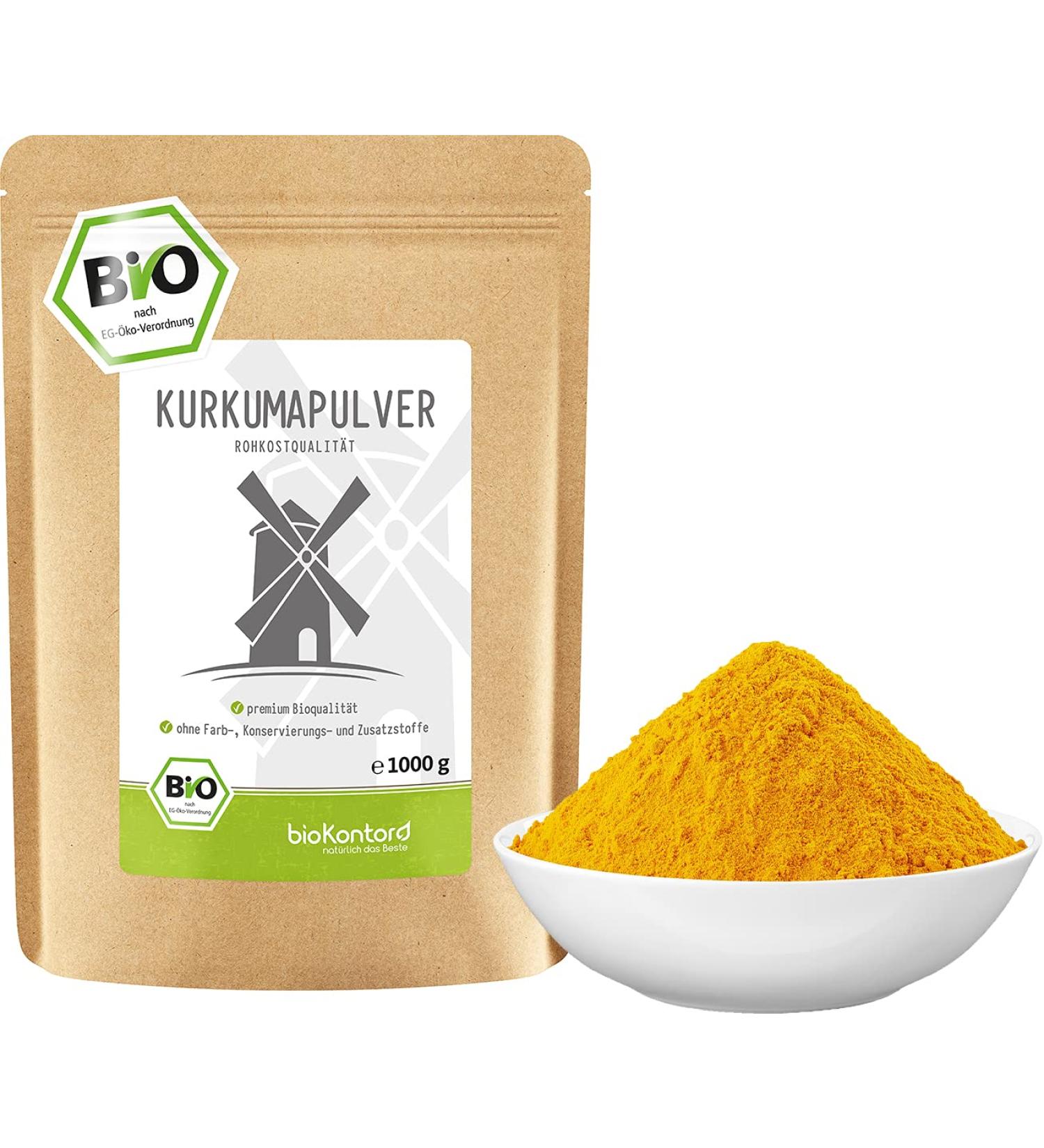 Organic Turmeric Powder 1000g - 100% Natural Curcumin & Curcuma | Raw Food Quality | Premium Indian Spice - Biocontor - Buy Online on SooperMarket.com