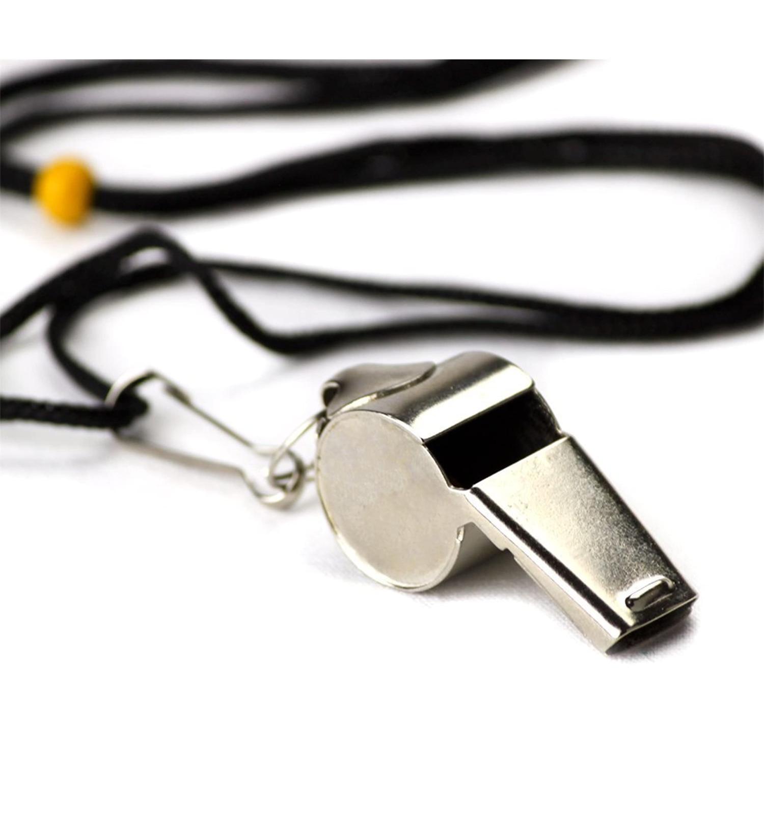 Crown Sporting Goods Stainless Steel Whistle with Lanyard - Ideal for Coaches, Referees, and Officials - Buy Online on SooperMarket.com