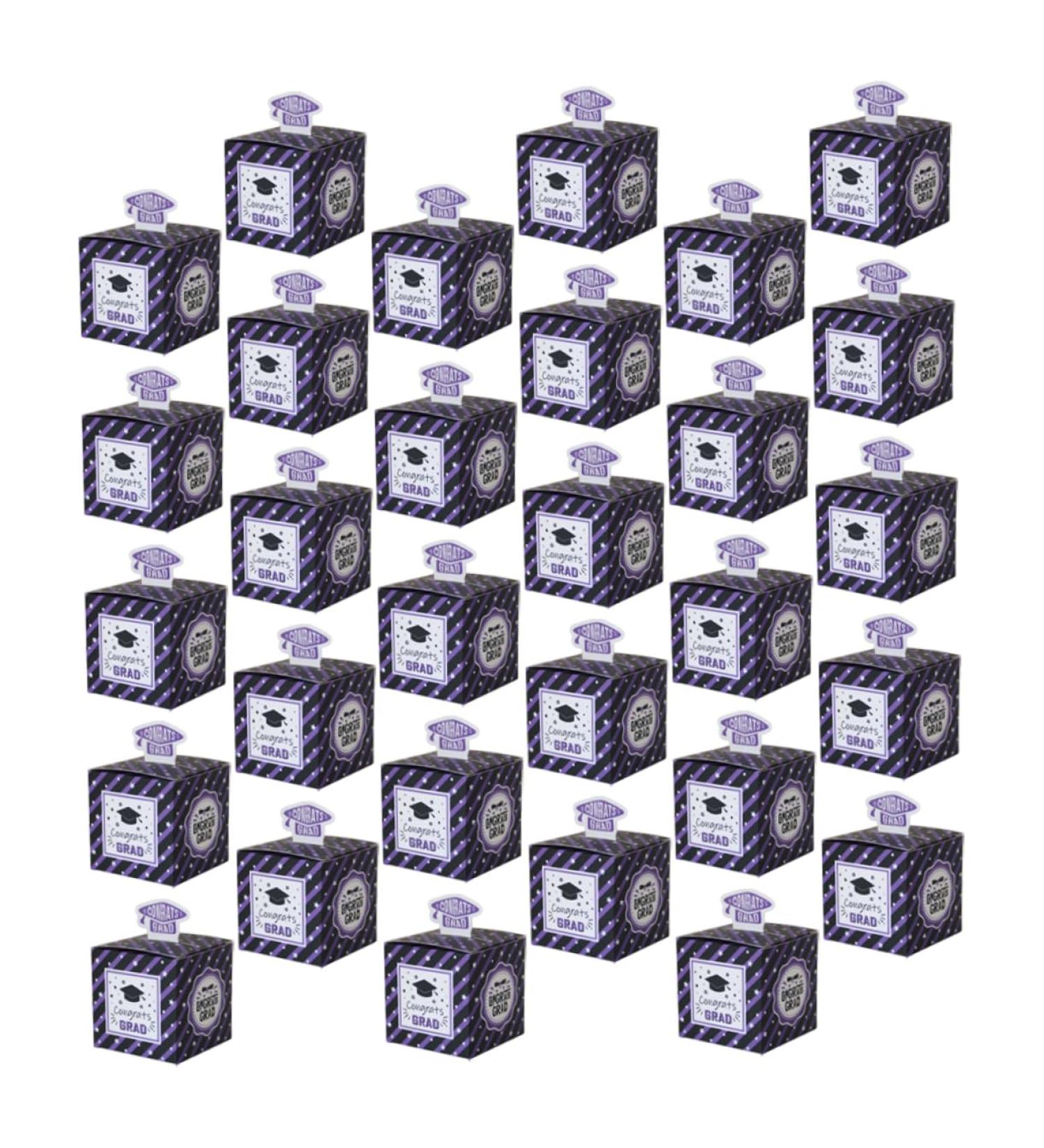 50pcs Boxes Graduation Candy Box Gift Boxes Favor Boxes Graduation Party Favors Party Candy Holder Grad Candy Boxes Candy Supply Graduation Treat Boxes Square Carton Purple Paper 1 count (Pack of 1) Purple - Buy Online on SooperMarket.com