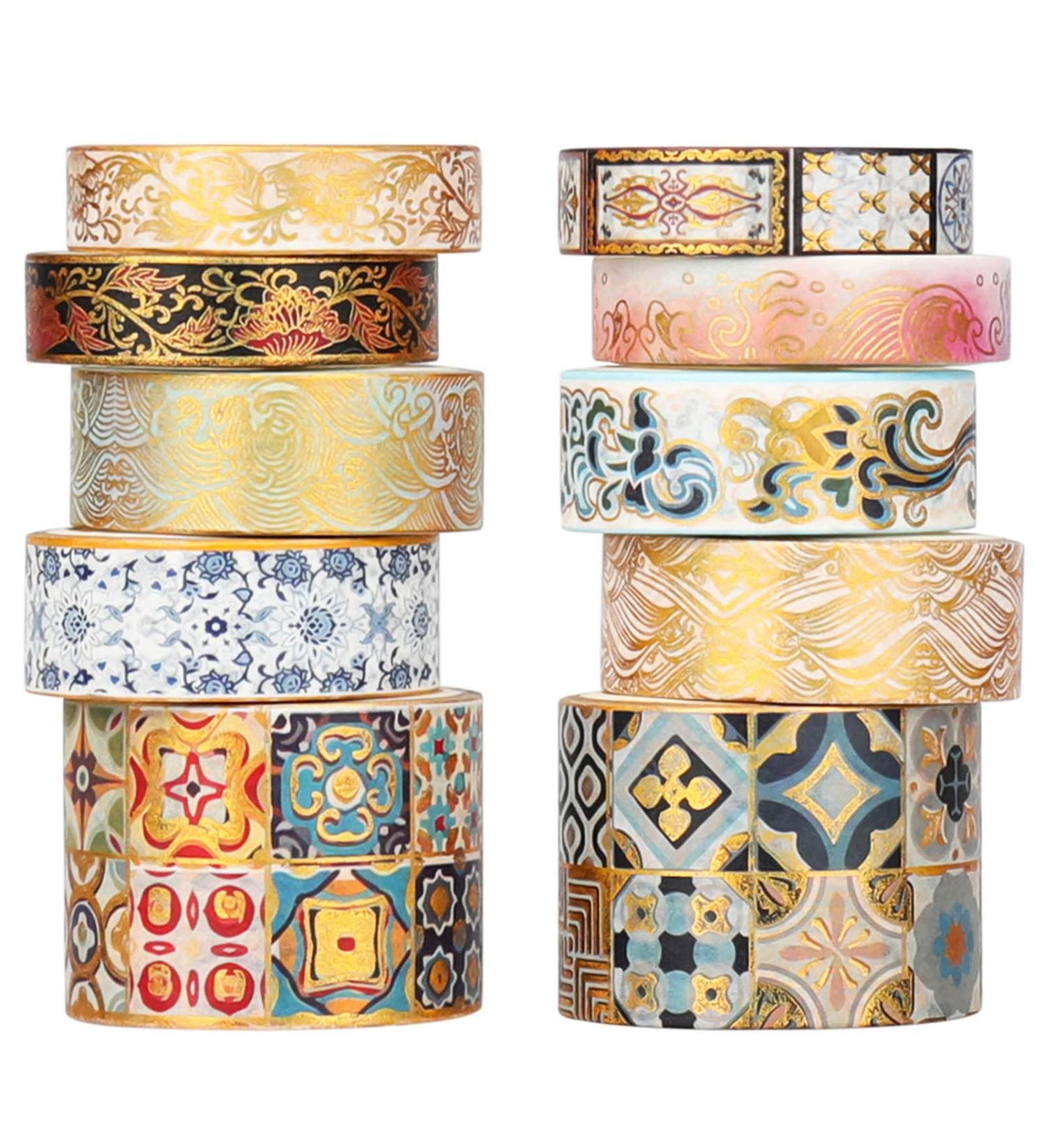 AEBORN Gold Vintage Washi Tape - Foil Washi Masking Tape Set with Gift Box - Aesthetic Decorative Tape Perfect for Bullet Journal  Scrapbook  DIY Crafts AGorgeous art - Buy Online on SooperMarket.com