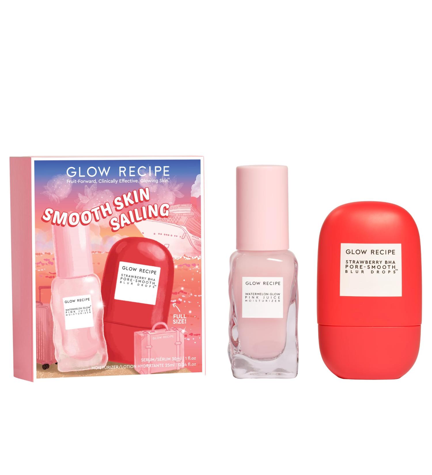 Glow Recipe Smooth Skin Sailing Set | Watermelon Glow Moisturizer & BHA Pore Minimizer - International Shipping - Buy Online on SooperMarket.com