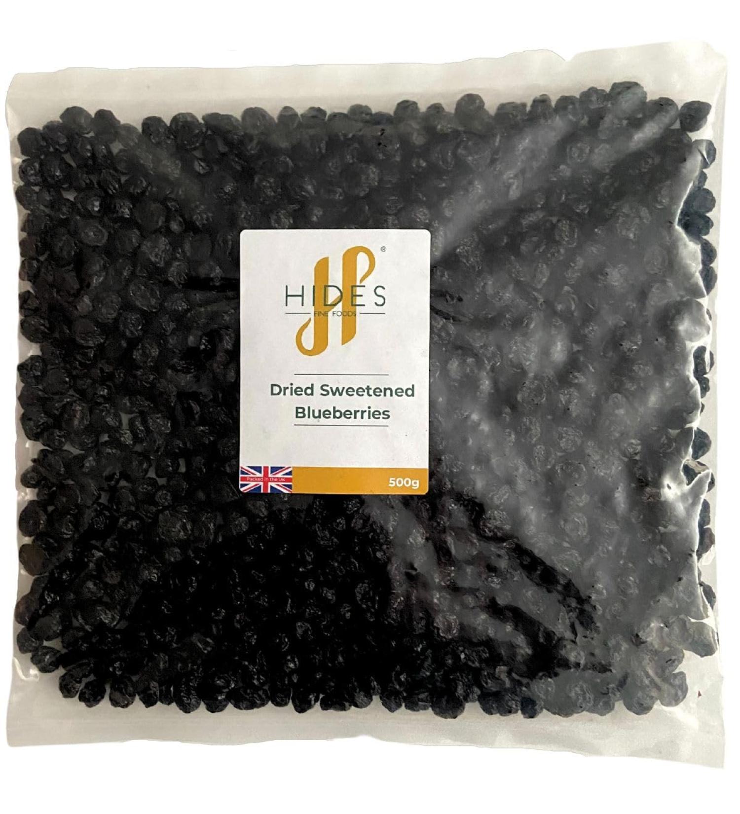 Hides Fine Foods - Dried Sweetened Blueberries 500g - Suitable for Vegetarians - Baking - Granola - Breakfast - Muffins - Snacking - Desserts -Great Source of Vitamins - High in Fibre. - Buy Online on SooperMarket.com