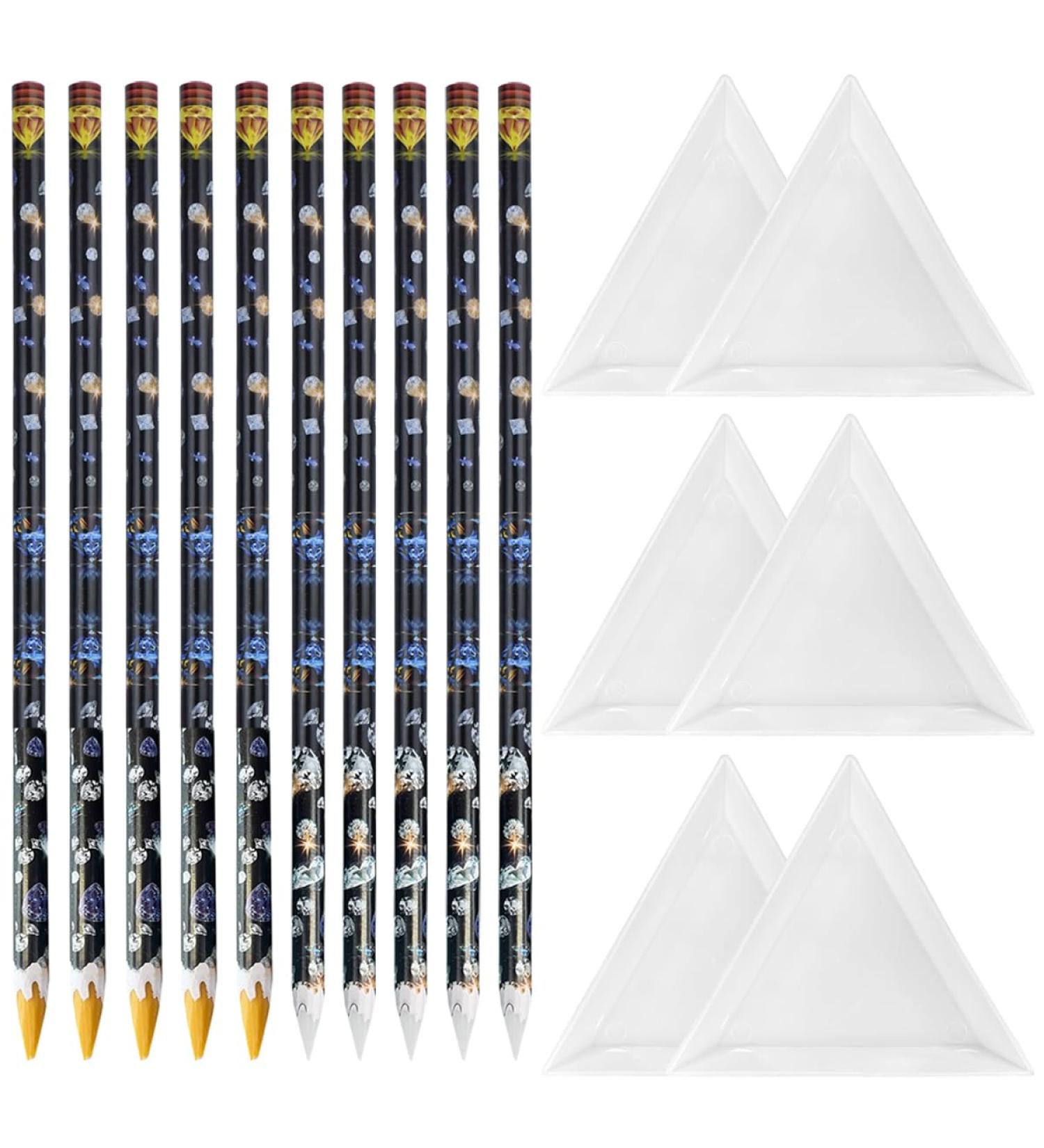 Enenes Rhinestone Picker Pen Set - 10 Piece Self Adhesive Nail Dotting Wax & 6 Triangular Bead Separator Tools for Nail Art & Diamond Painting | International Shipping - Buy Online on SooperMarket.com