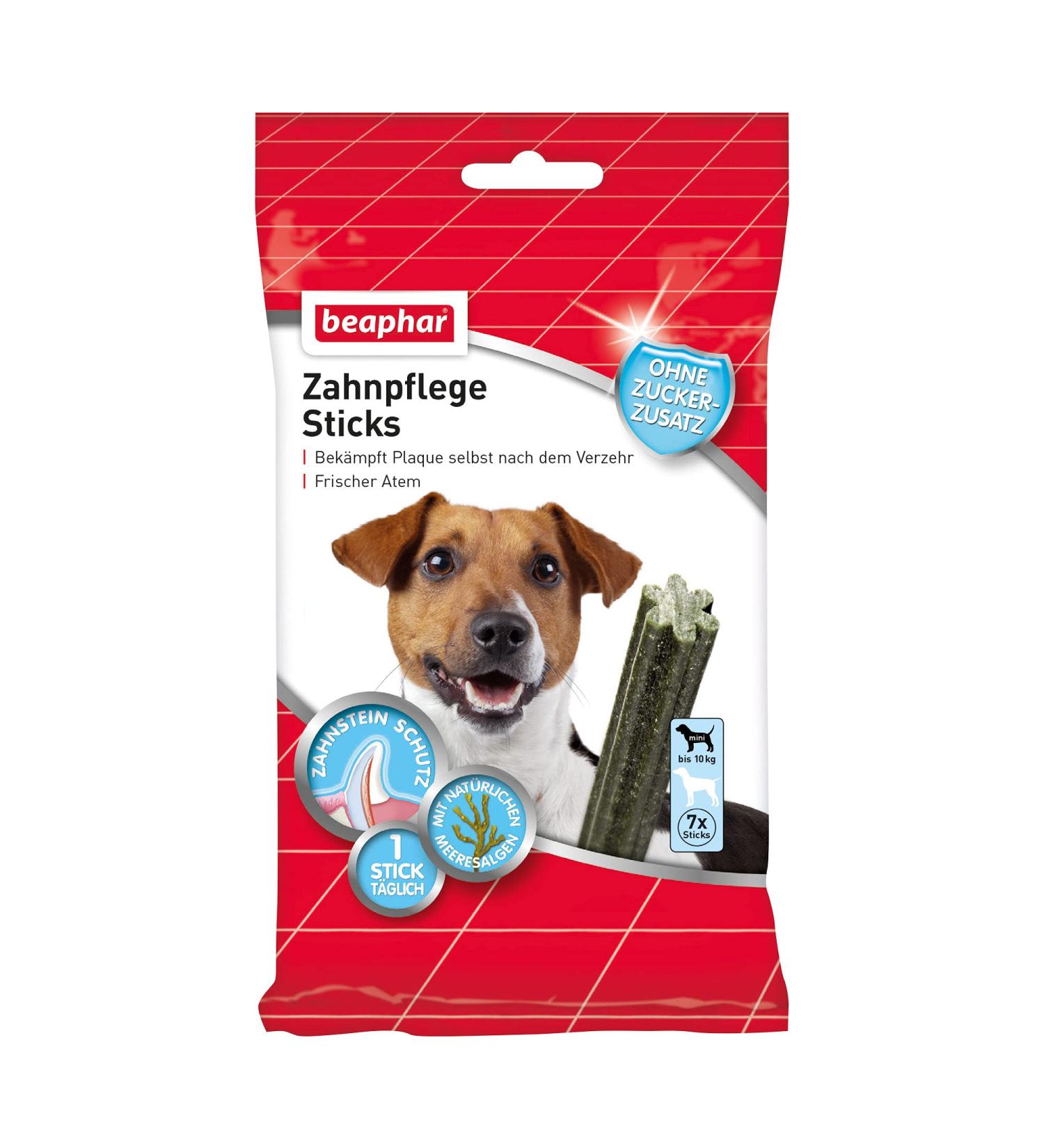 Beaphar Dental Sticks for Small Dogs - Natural Sea Algae Dental Care Snack 7 Pieces 112g - Sugar-Free Treats for Healthy Teeth - Buy Online on SooperMarket.com