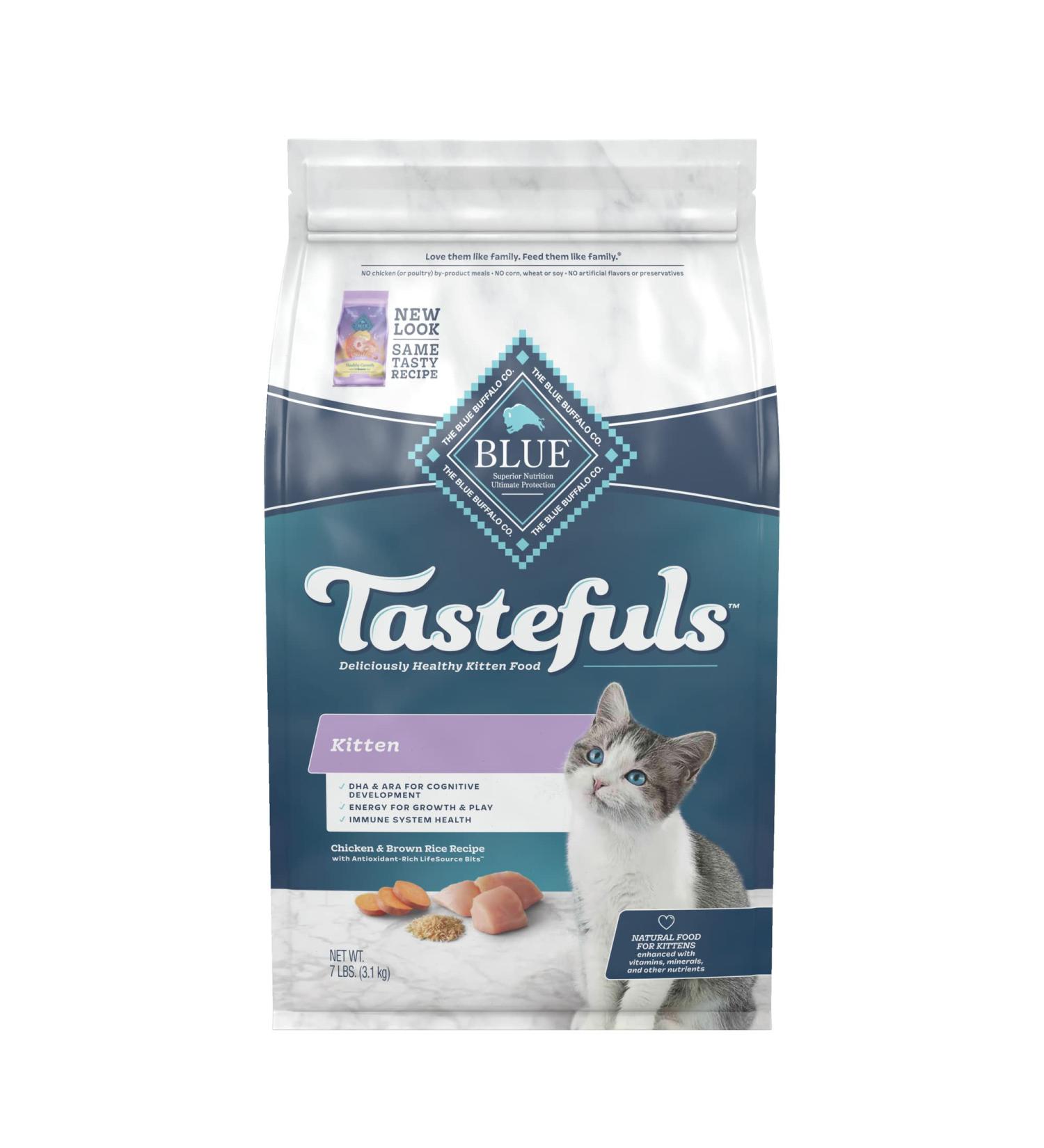 Blue Buffalo Tastefuls Kitten Natural Dry Cat Food - Chicken & Brown Rice 7lb Pack | Premium Nutrition for Kittens - Buy Online on SooperMarket.com