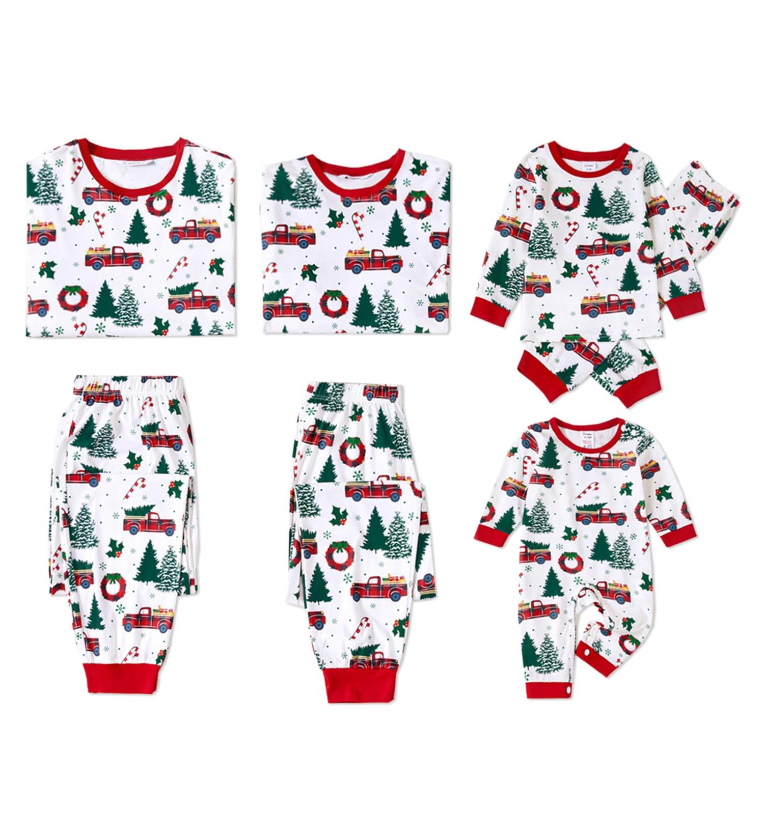 PatPat Family Matching Christmas Pajamas - Xmas Tree & Car Print Set, Baby 3-6 Months, Multi-color - Buy Online on SooperMarket.com