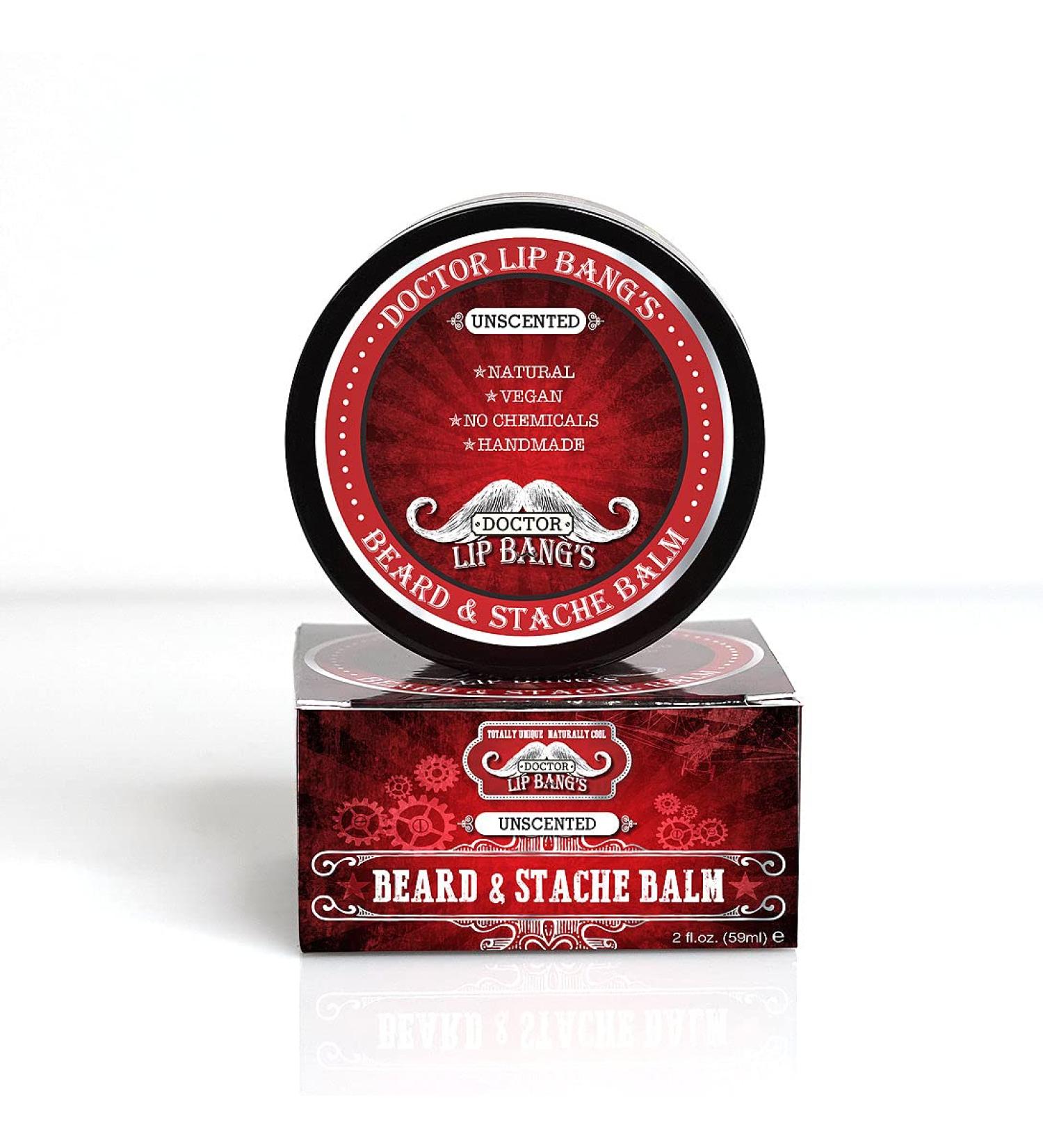 Doctor Lip Bang's Vegan Beard & Stache Balm | Unscented Cruelty-Free & 100% Natural | Paraben-Free Grooming for Beards & Mustaches | Made in the USA - Buy Online on SooperMarket.com